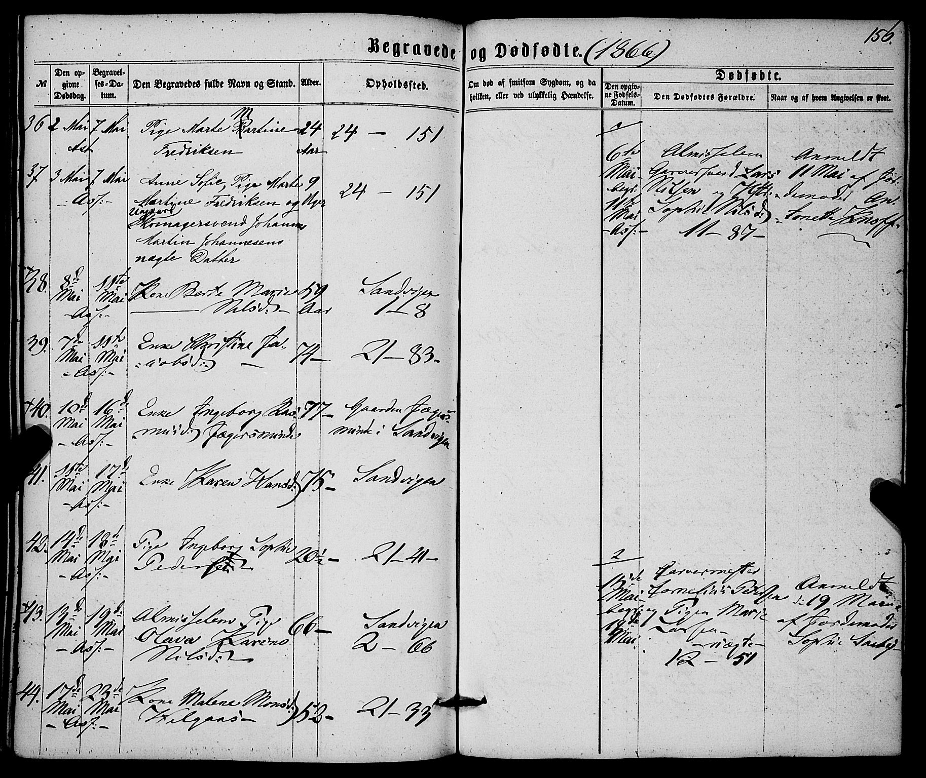 Korskirken sokneprestembete, AV/SAB-A-76101/H/Haa/L0045: Parish register (official) no. E 3, 1863-1875, p. 156