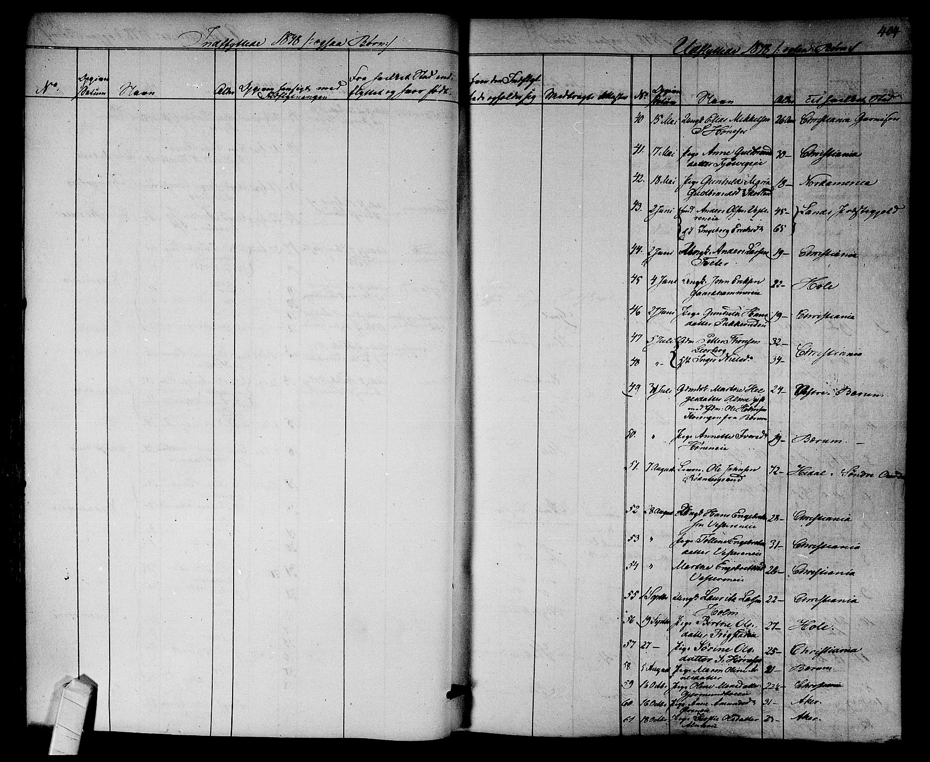 Norderhov kirkebøker, SAKO/A-237/F/Fa/L0011: Parish register (official) no. 11, 1847-1856, p. 404