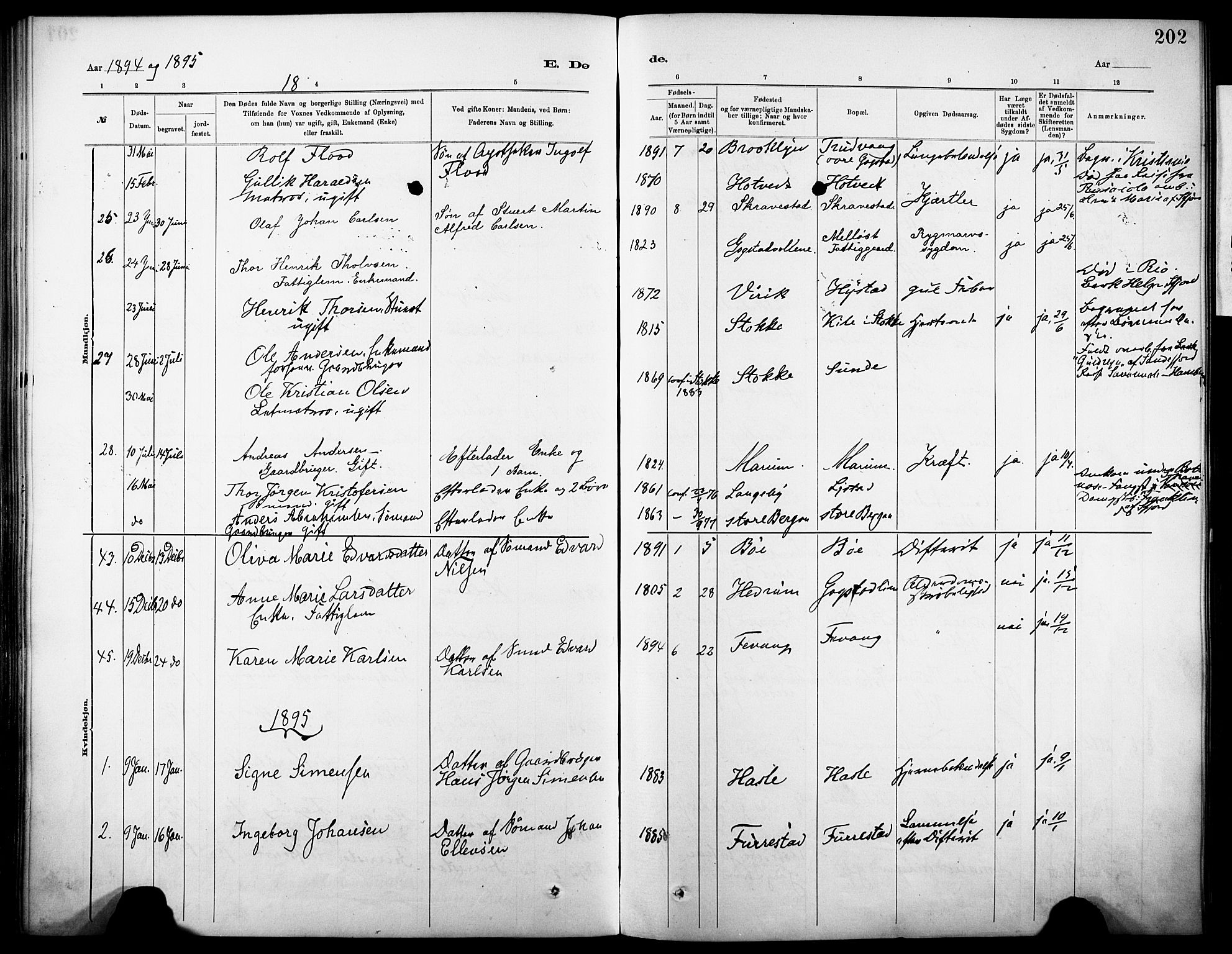 Sandar kirkebøker, SAKO/A-243/F/Fa/L0013: Parish register (official) no. 13, 1883-1895, p. 202