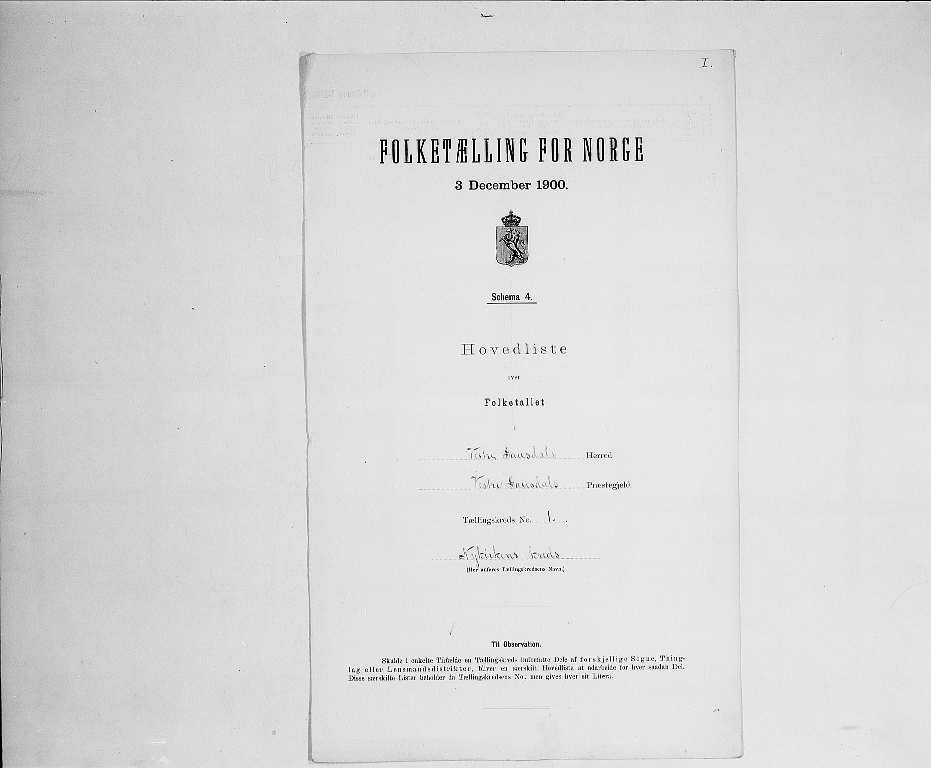 SAH, 1900 census for Vestre Gausdal, 1900, p. 15