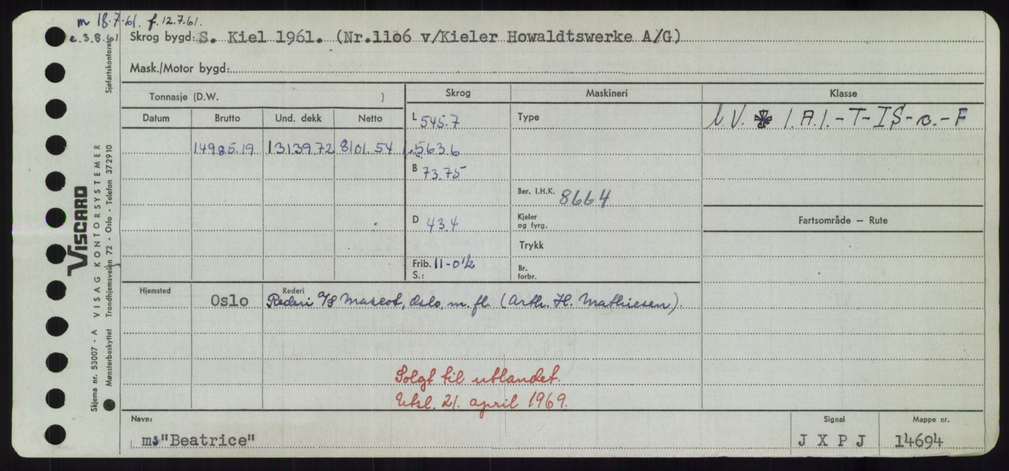 Sjøfartsdirektoratet med forløpere, Skipsmålingen, RA/S-1627/H/Hd/L0003: Fartøy, B-Bev, p. 427