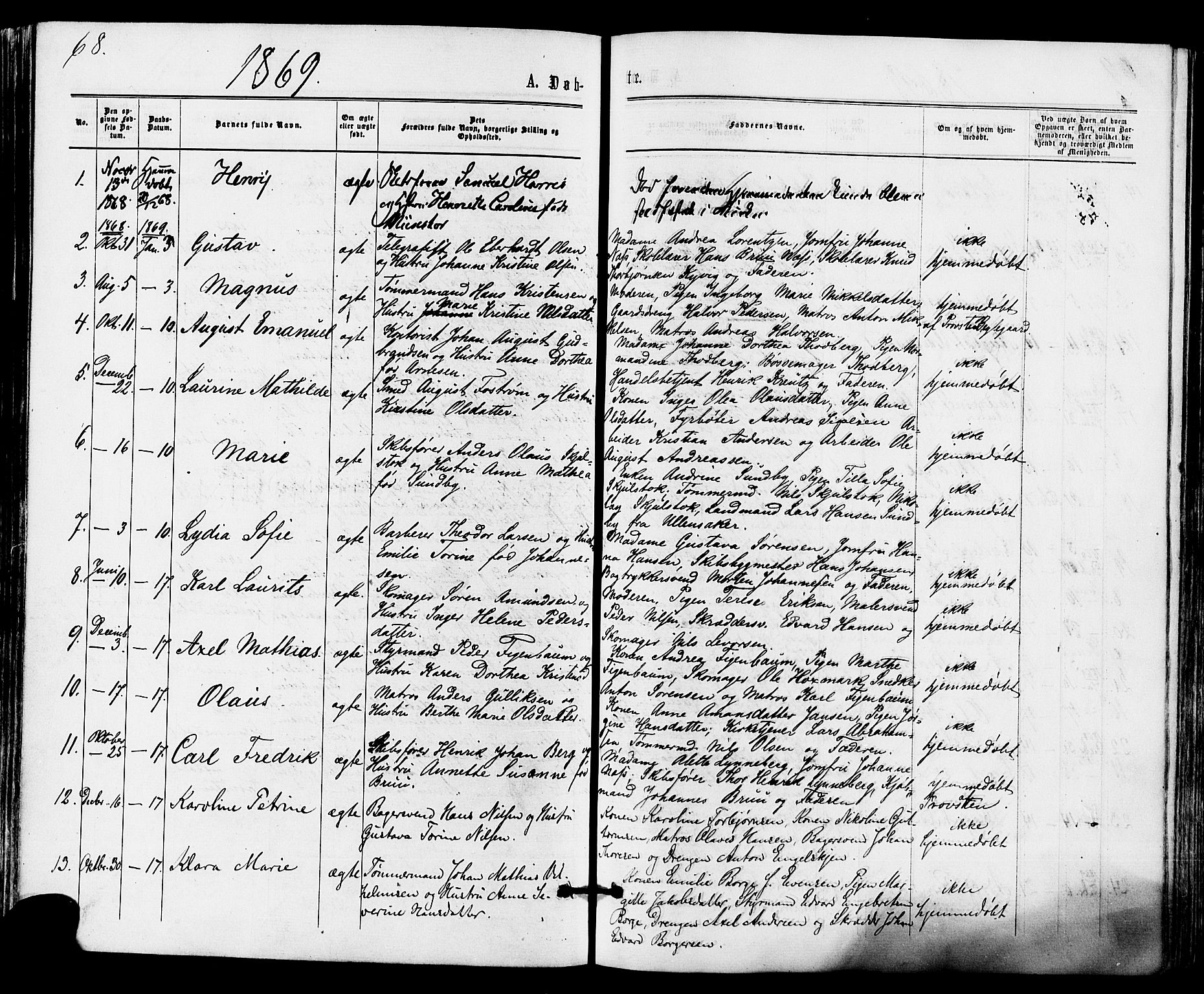 Tønsberg kirkebøker, SAKO/A-330/F/Fa/L0009: Parish register (official) no. I 9, 1865-1873, p. 68