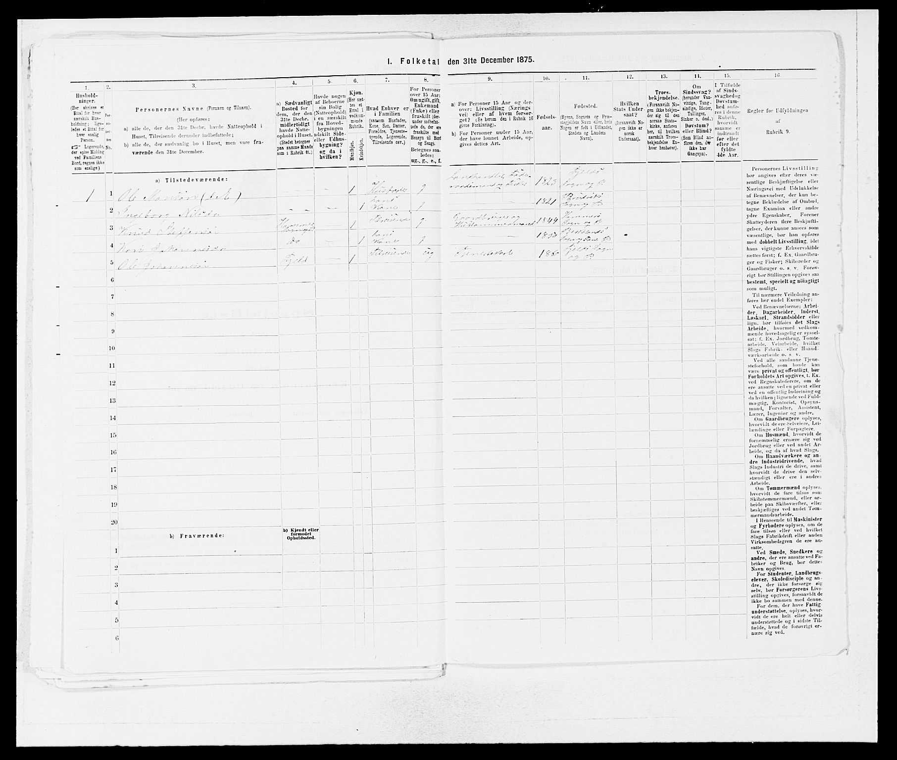 SAB, 1875 census for 1246P Fjell, 1875, p. 286