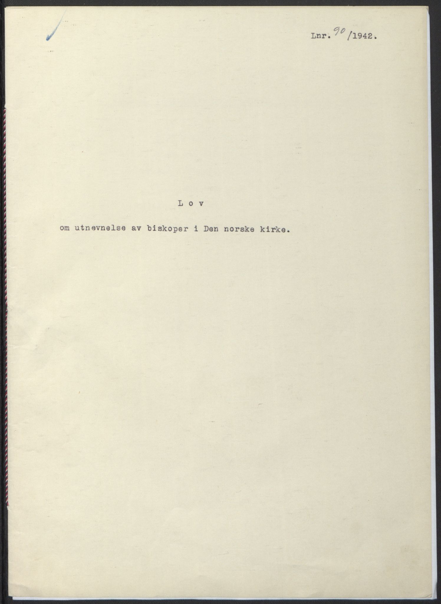 NS-administrasjonen 1940-1945 (Statsrådsekretariatet, de kommisariske statsråder mm), RA/S-4279/D/Db/L0097: Lover I, 1942, p. 261