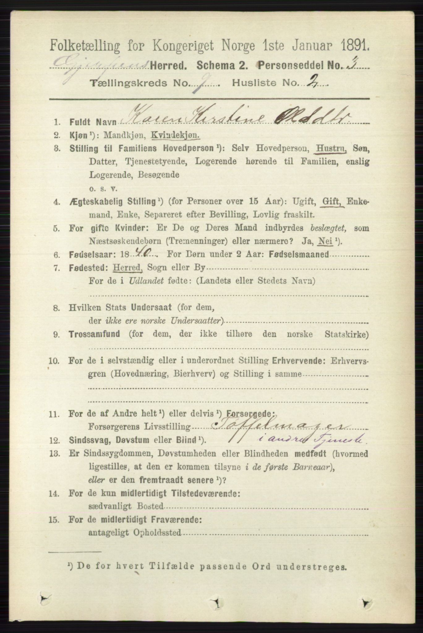 RA, 1891 census for 0812 Gjerpen, 1891, p. 4985