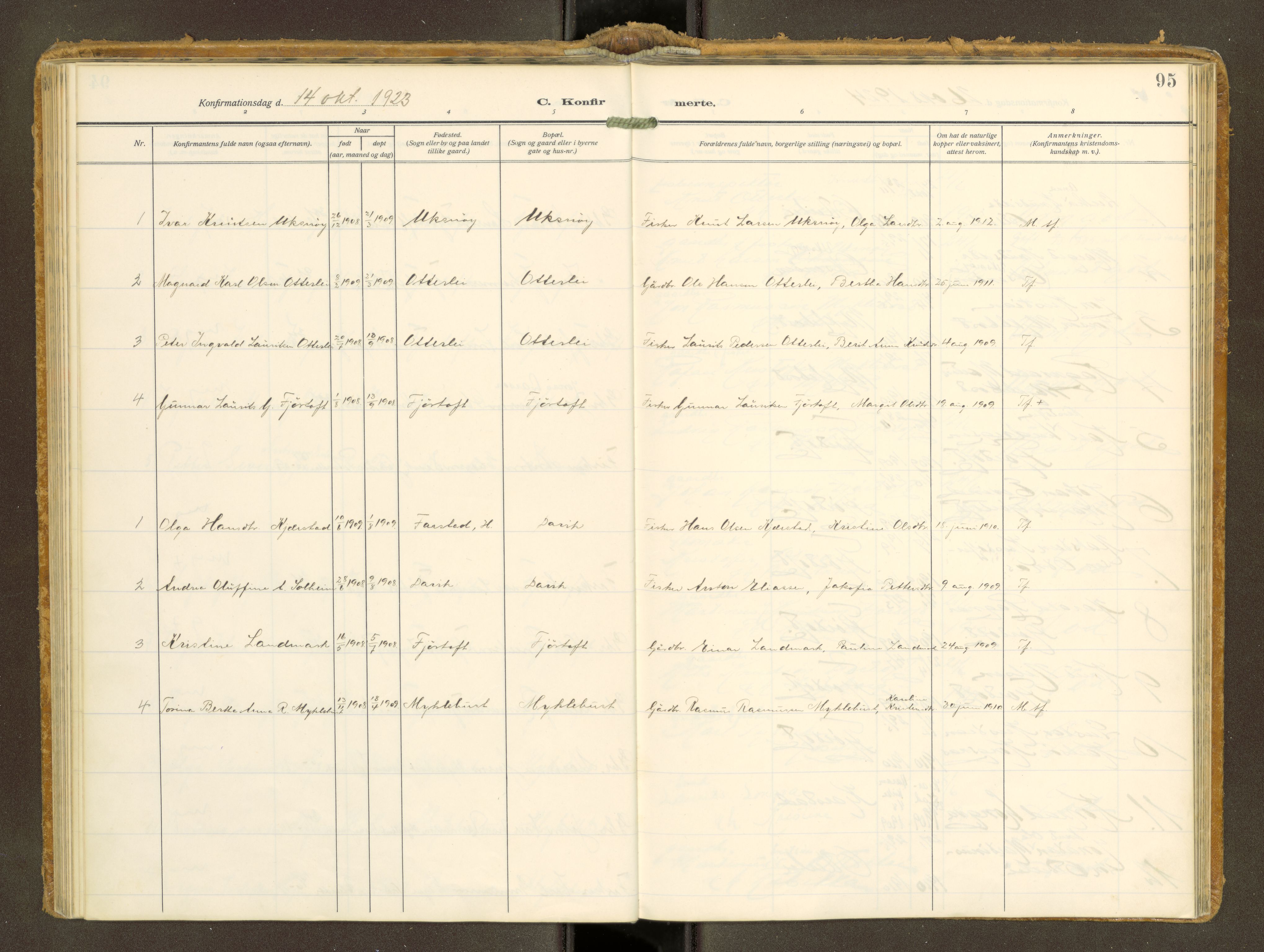 Ministerialprotokoller, klokkerbøker og fødselsregistre - Møre og Romsdal, AV/SAT-A-1454/538/L0528: Parish register (official) no. 538A--, 1911-1935, p. 95