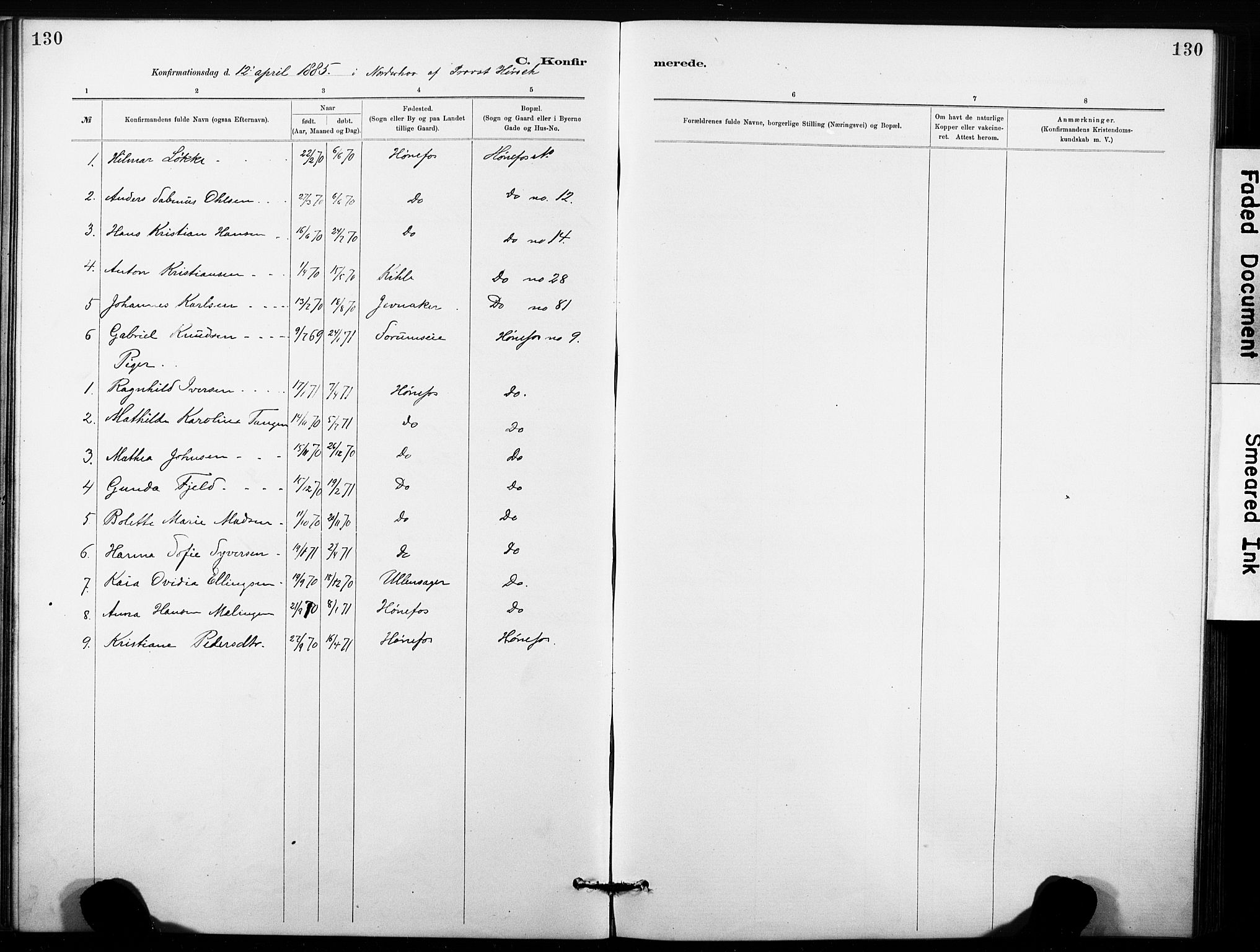 Hønefoss kirkebøker, SAKO/A-609/G/Ga/L0001: Parish register (copy) no. 1, 1870-1887, p. 130