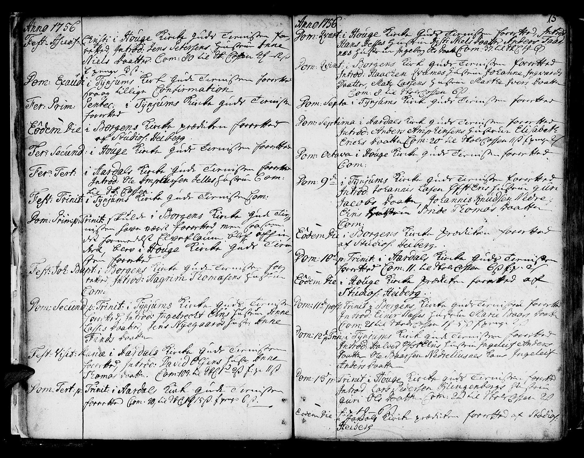 Lærdal sokneprestembete, SAB/A-81201: Parish register (official) no. A 2, 1752-1782, p. 15
