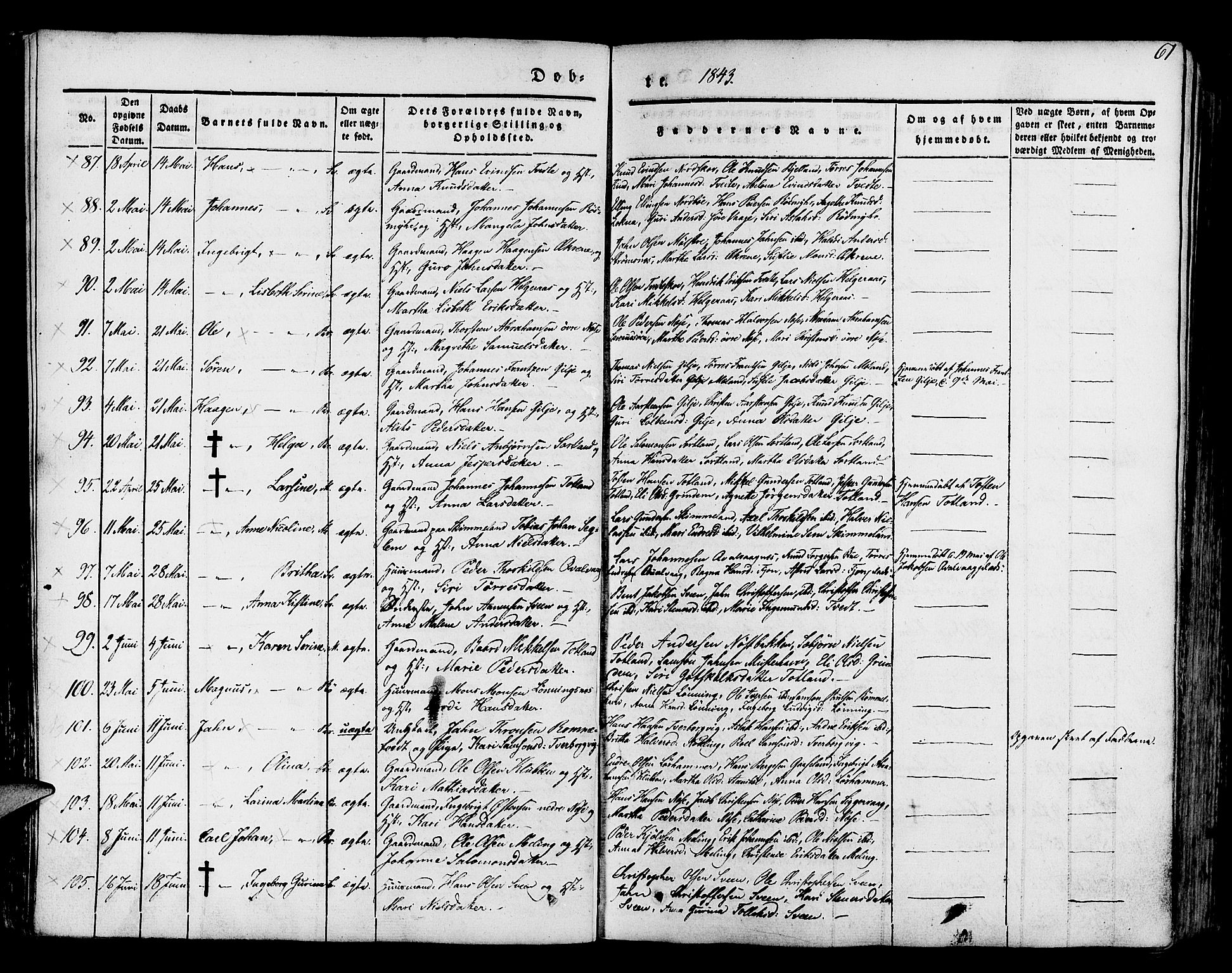 Finnås sokneprestembete, SAB/A-99925/H/Ha/Haa/Haaa/L0006: Parish register (official) no. A 6, 1836-1850, p. 61