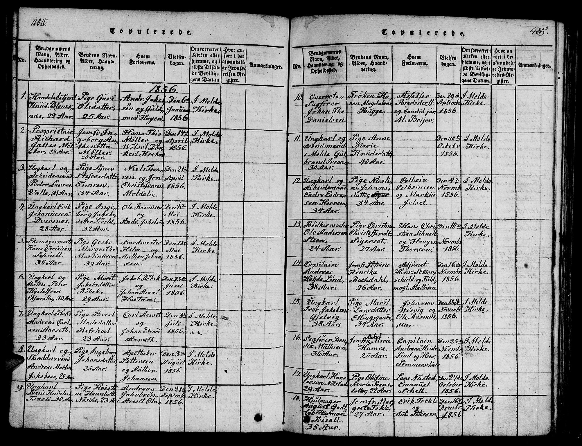 Ministerialprotokoller, klokkerbøker og fødselsregistre - Møre og Romsdal, AV/SAT-A-1454/558/L0700: Parish register (copy) no. 558C01, 1818-1868, p. 404-405