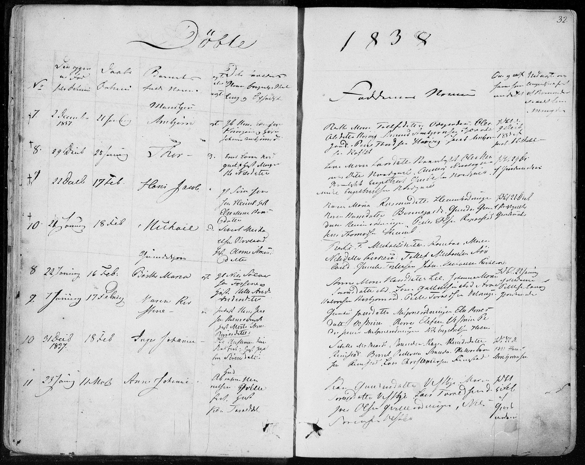 Hedrum kirkebøker, AV/SAKO-A-344/F/Fa/L0005: Parish register (official) no. I 5, 1835-1848, p. 32