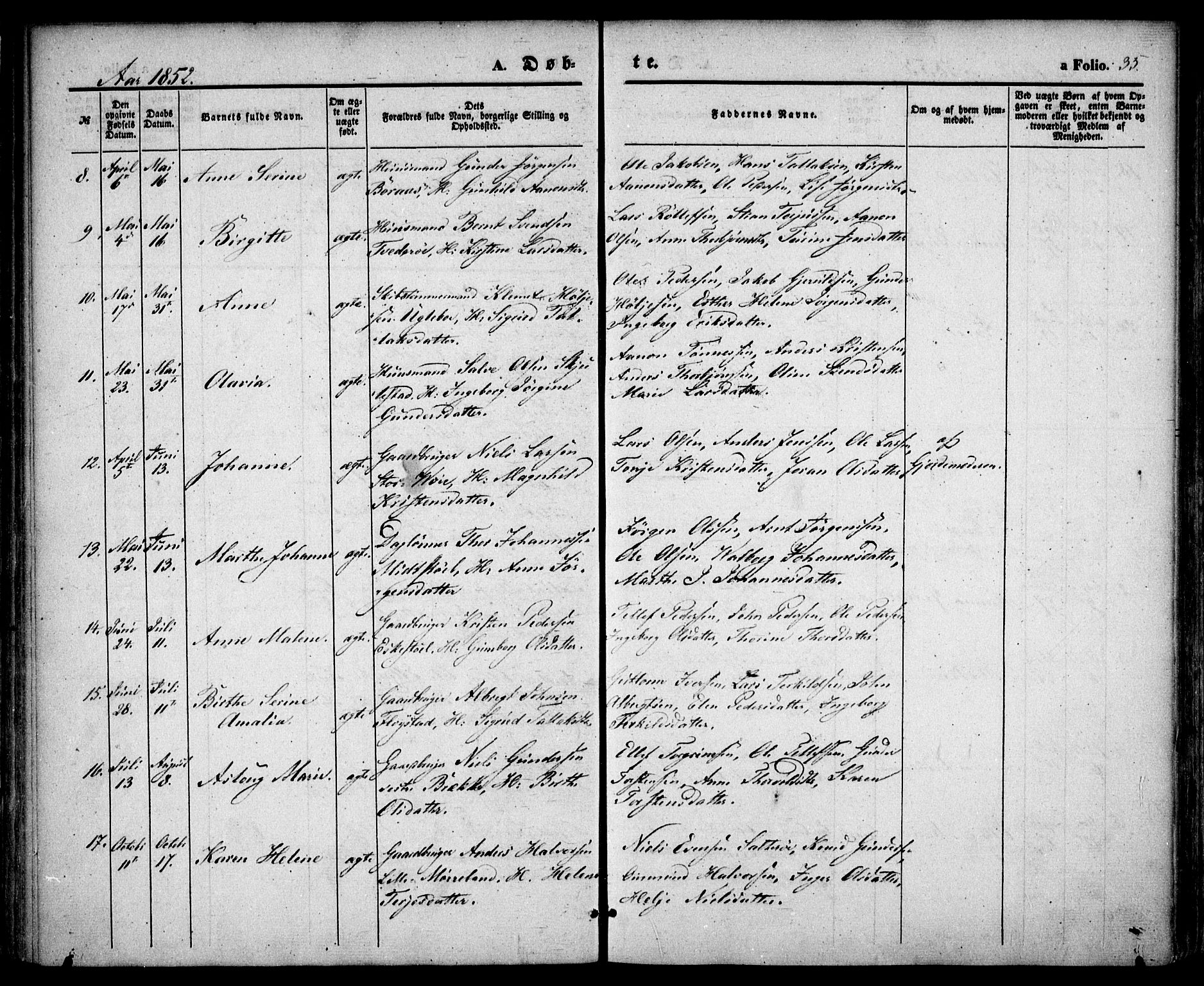 Austre Moland sokneprestkontor, AV/SAK-1111-0001/F/Fa/Faa/L0007: Parish register (official) no. A 7, 1847-1857, p. 35