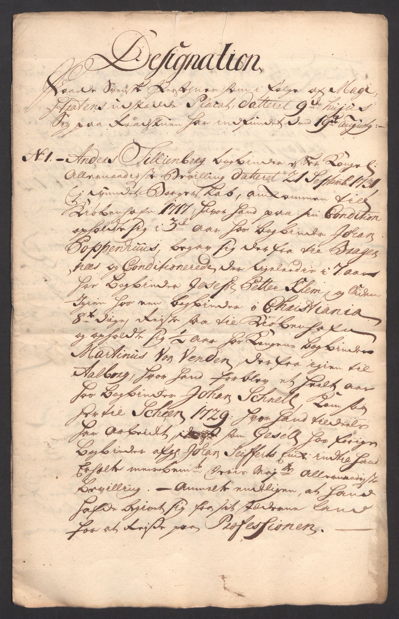 Kristiania stiftamt, SAO/A-10386/G/Gc/L0002: Utlendinger i Akershus stift, 1734-1735, p. 105