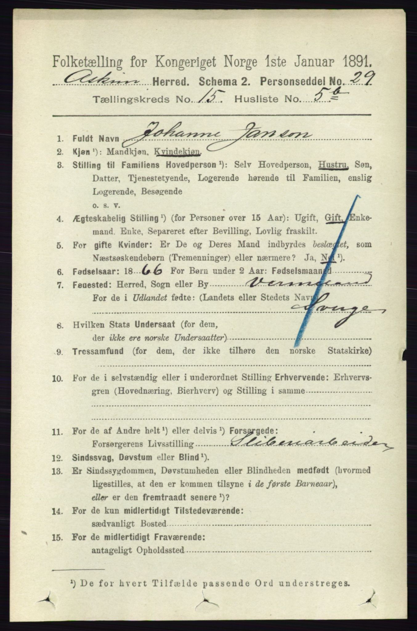 RA, 1891 census for 0124 Askim, 1891, p. 2483