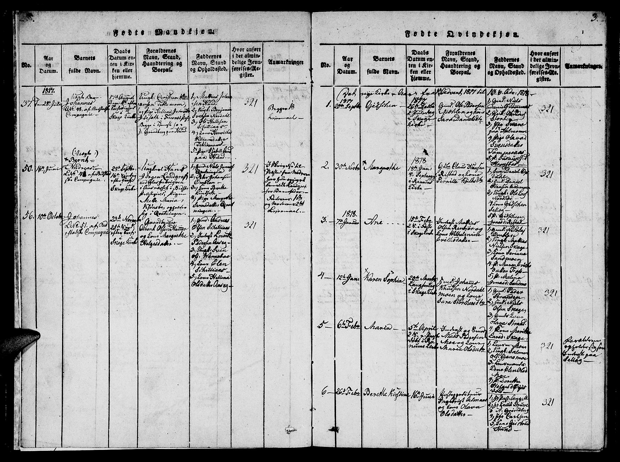 Ministerialprotokoller, klokkerbøker og fødselsregistre - Nord-Trøndelag, SAT/A-1458/766/L0565: Parish register (copy) no. 767C01, 1817-1823, p. 3
