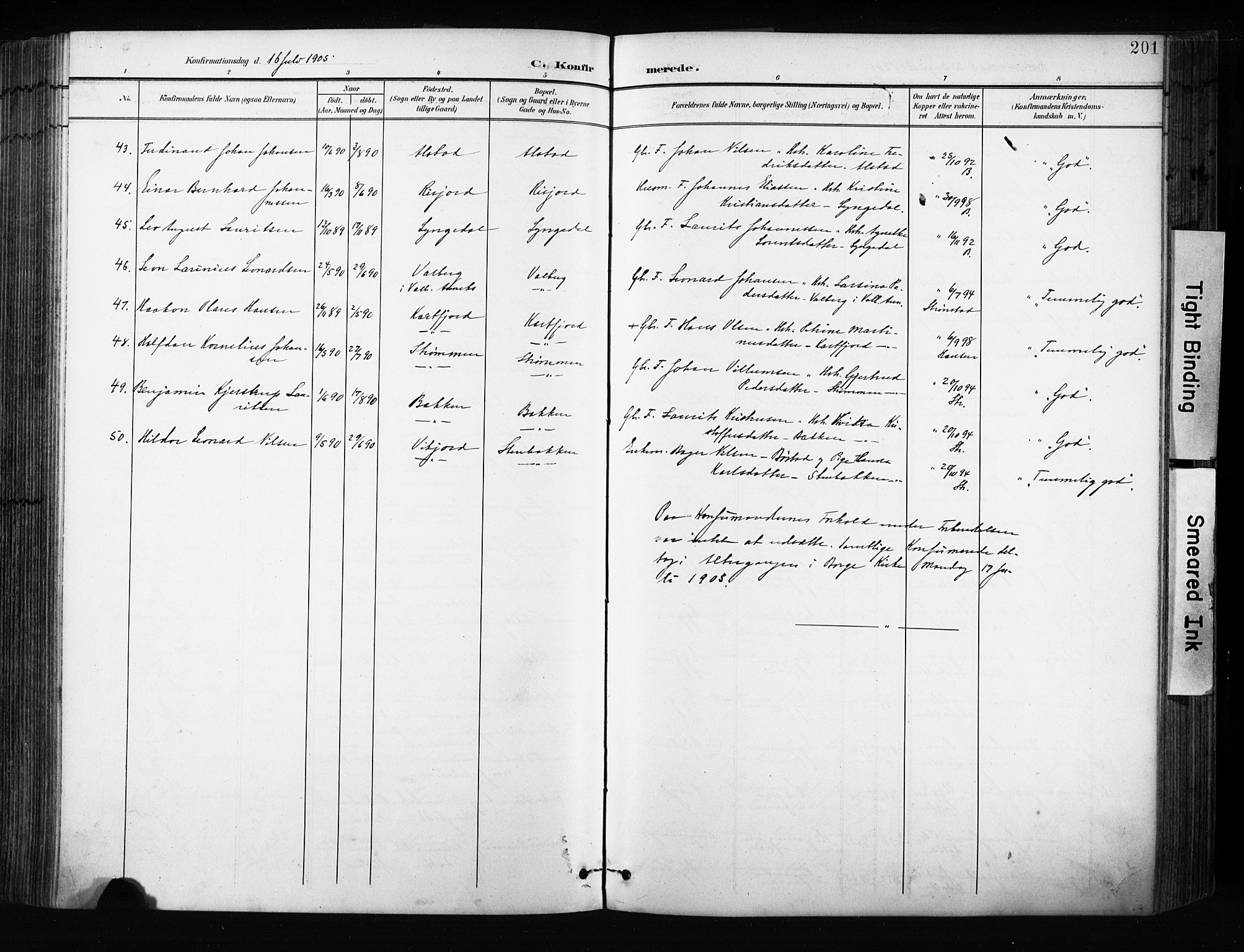 Ministerialprotokoller, klokkerbøker og fødselsregistre - Nordland, AV/SAT-A-1459/880/L1134: Parish register (official) no. 880A08, 1899-1908, p. 201