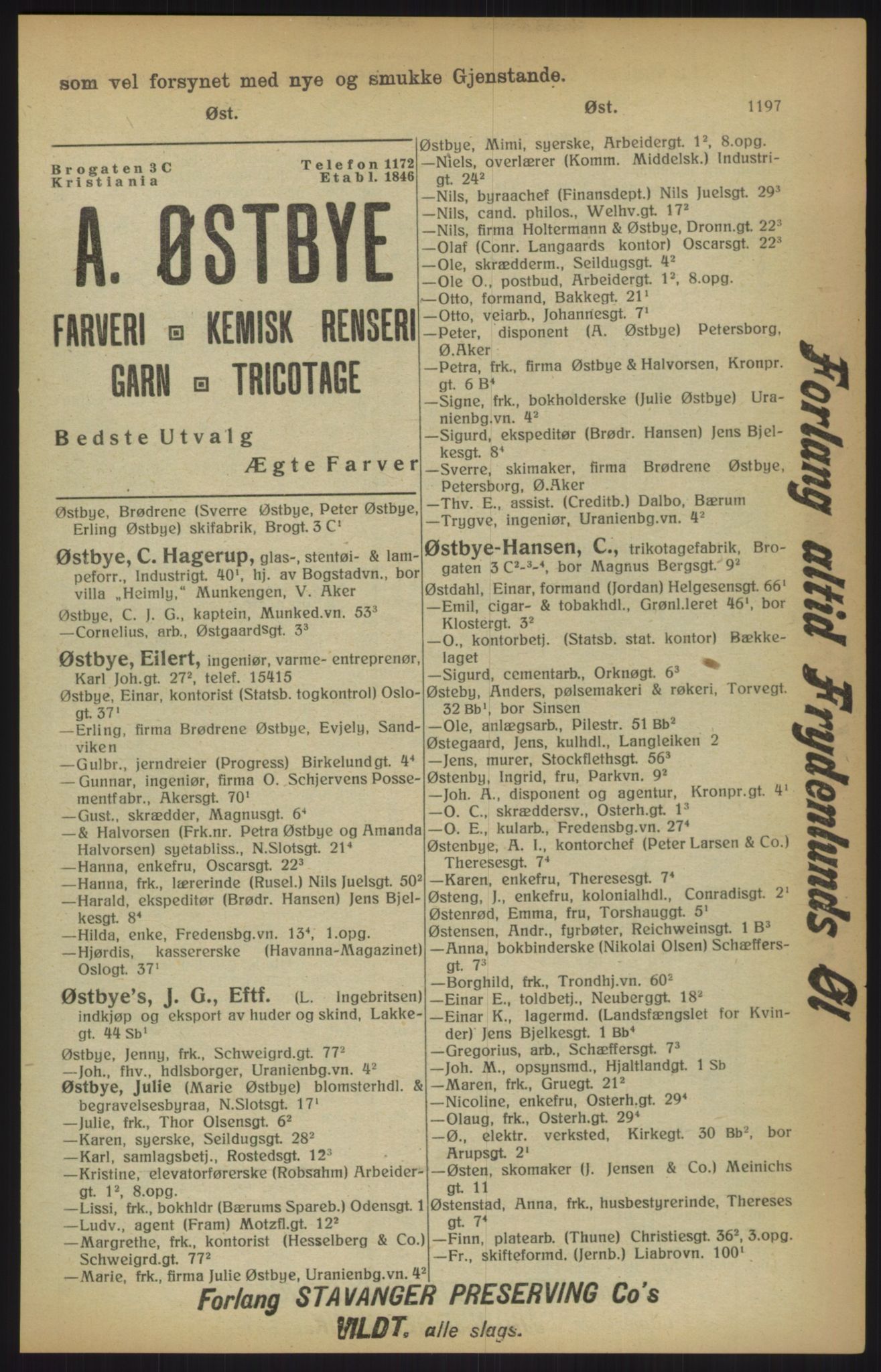 Kristiania/Oslo adressebok, PUBL/-, 1915, p. 1197