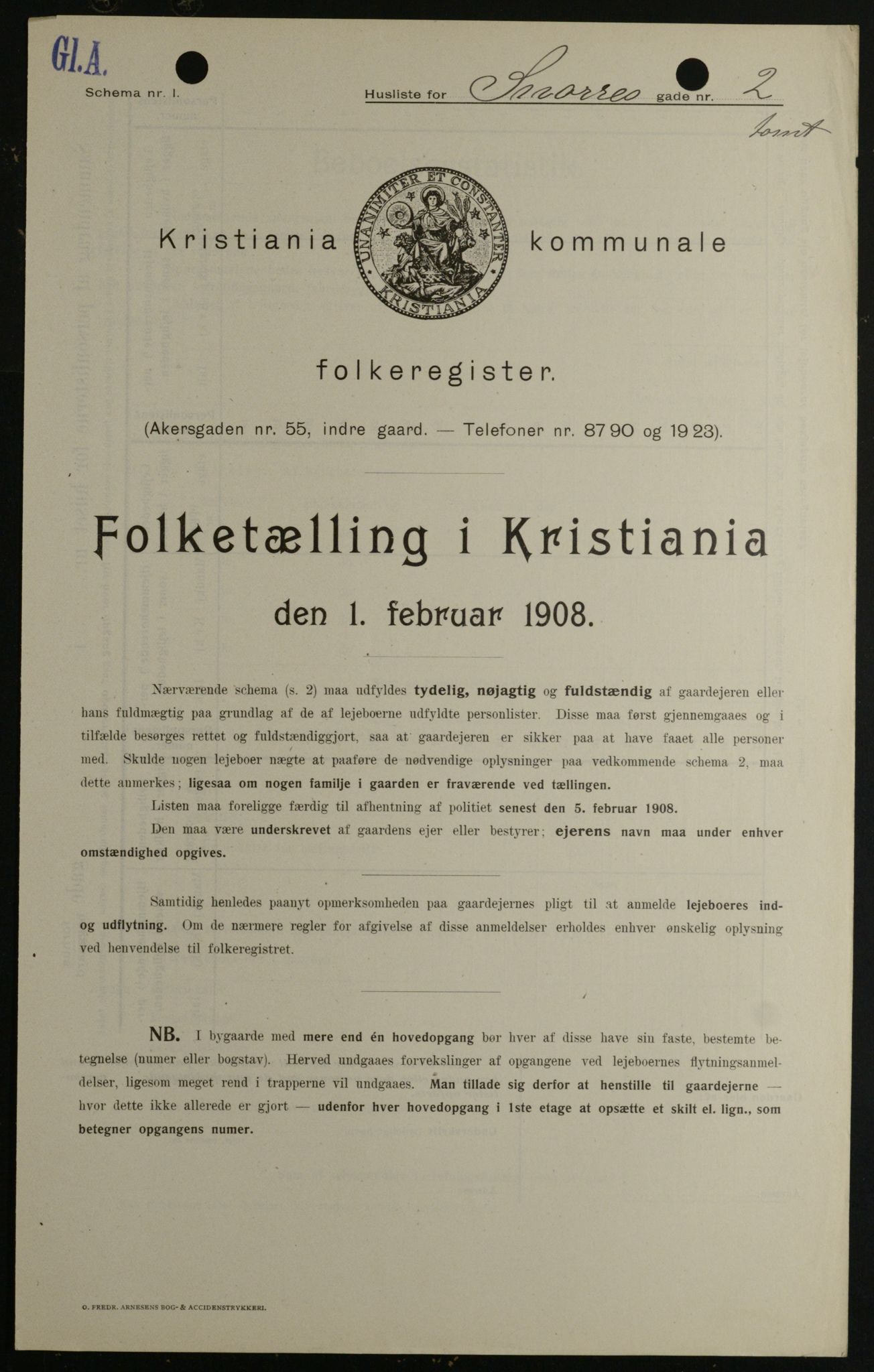 OBA, Municipal Census 1908 for Kristiania, 1908, p. 88288