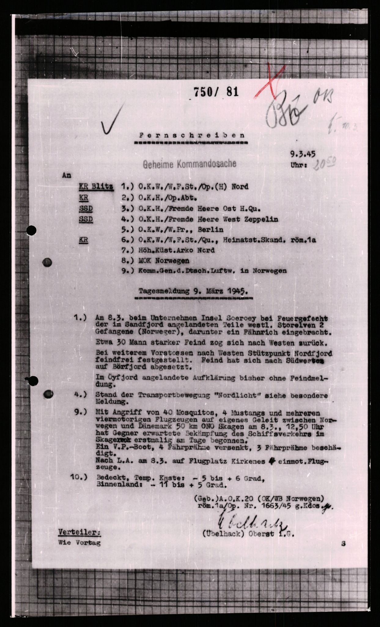 Forsvarets Overkommando. 2 kontor. Arkiv 11.4. Spredte tyske arkivsaker, AV/RA-RAFA-7031/D/Dar/Dara/L0008: Krigsdagbøker for 20. Gebirgs-Armee-Oberkommando (AOK 20), 1945, p. 332