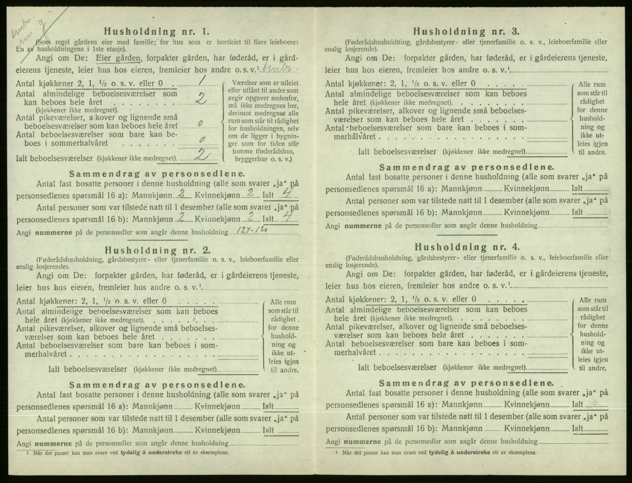 SAB, 1920 census for Voss, 1920, p. 1664