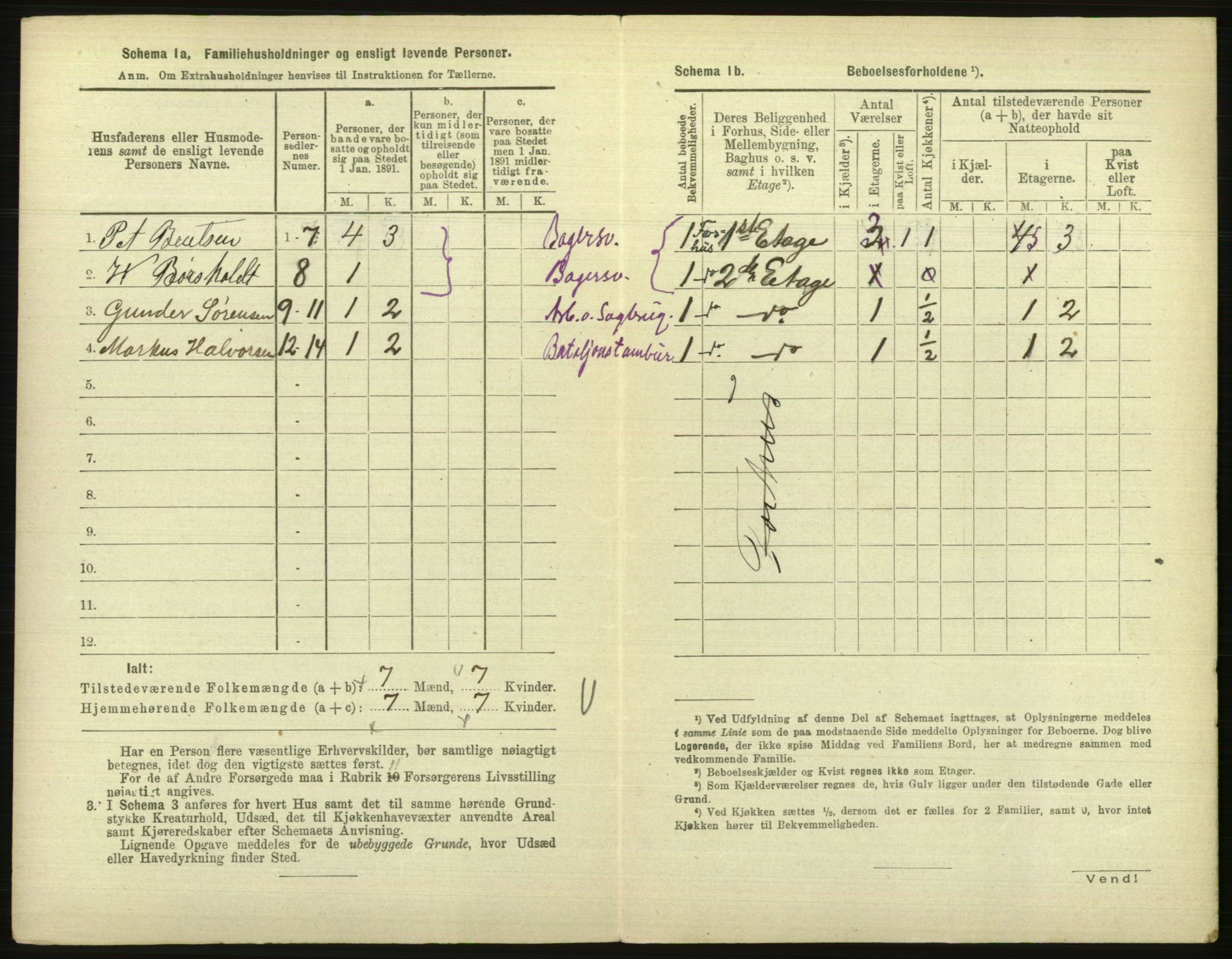 RA, 1891 census for 1001 Kristiansand, 1891, p. 893