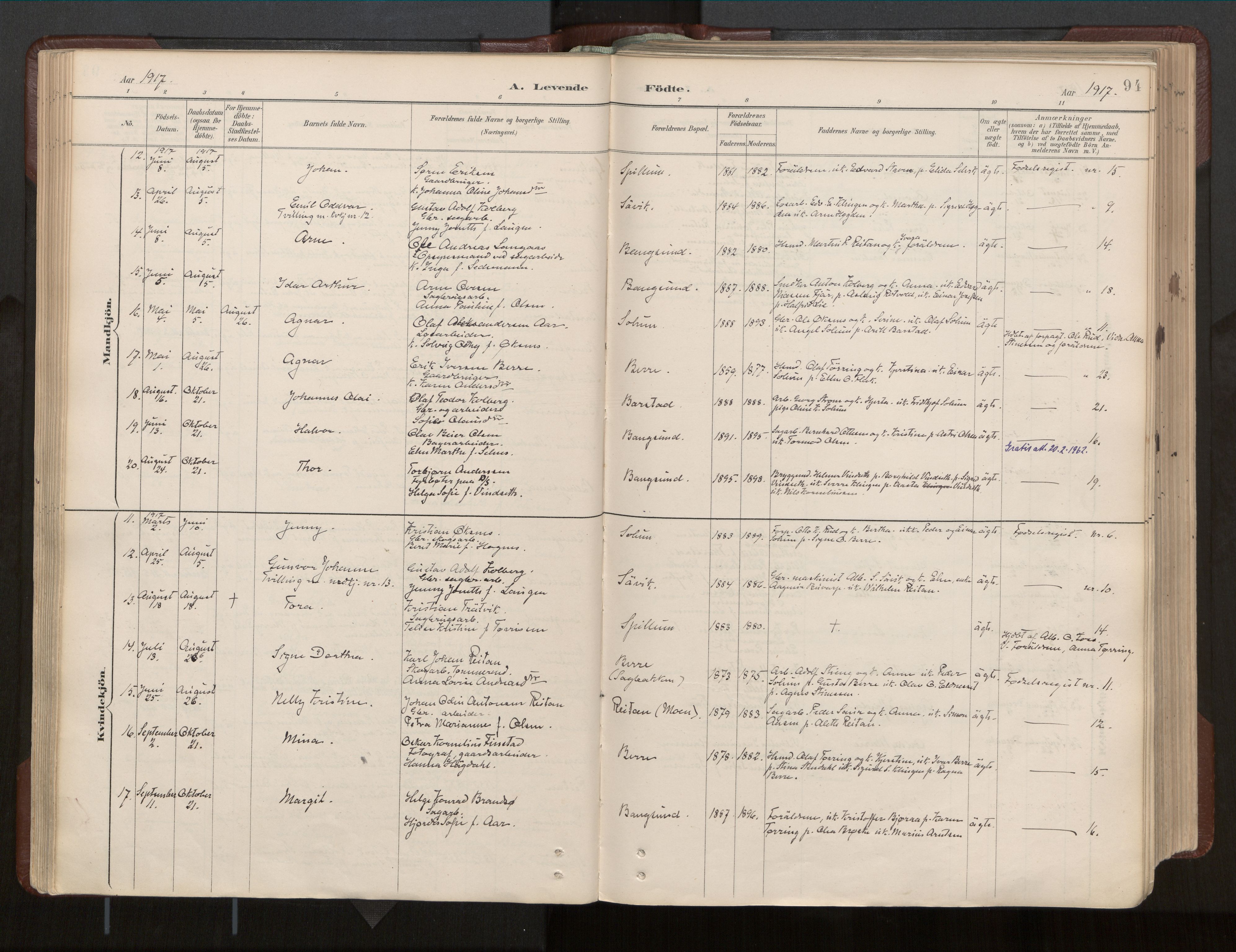 Ministerialprotokoller, klokkerbøker og fødselsregistre - Nord-Trøndelag, SAT/A-1458/770/L0589: Parish register (official) no. 770A03, 1887-1929, p. 94