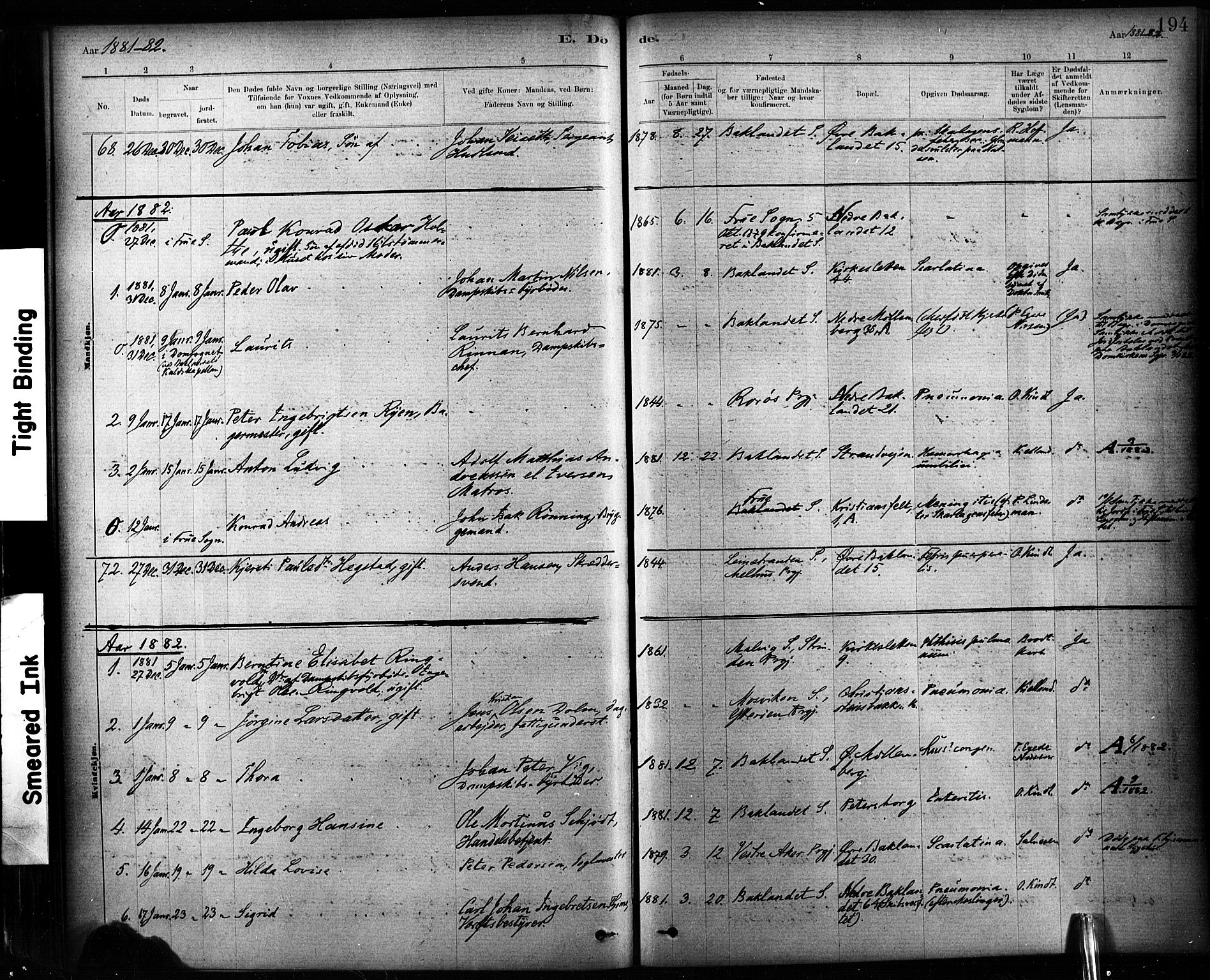 Ministerialprotokoller, klokkerbøker og fødselsregistre - Sør-Trøndelag, AV/SAT-A-1456/604/L0189: Parish register (official) no. 604A10, 1878-1892, p. 194