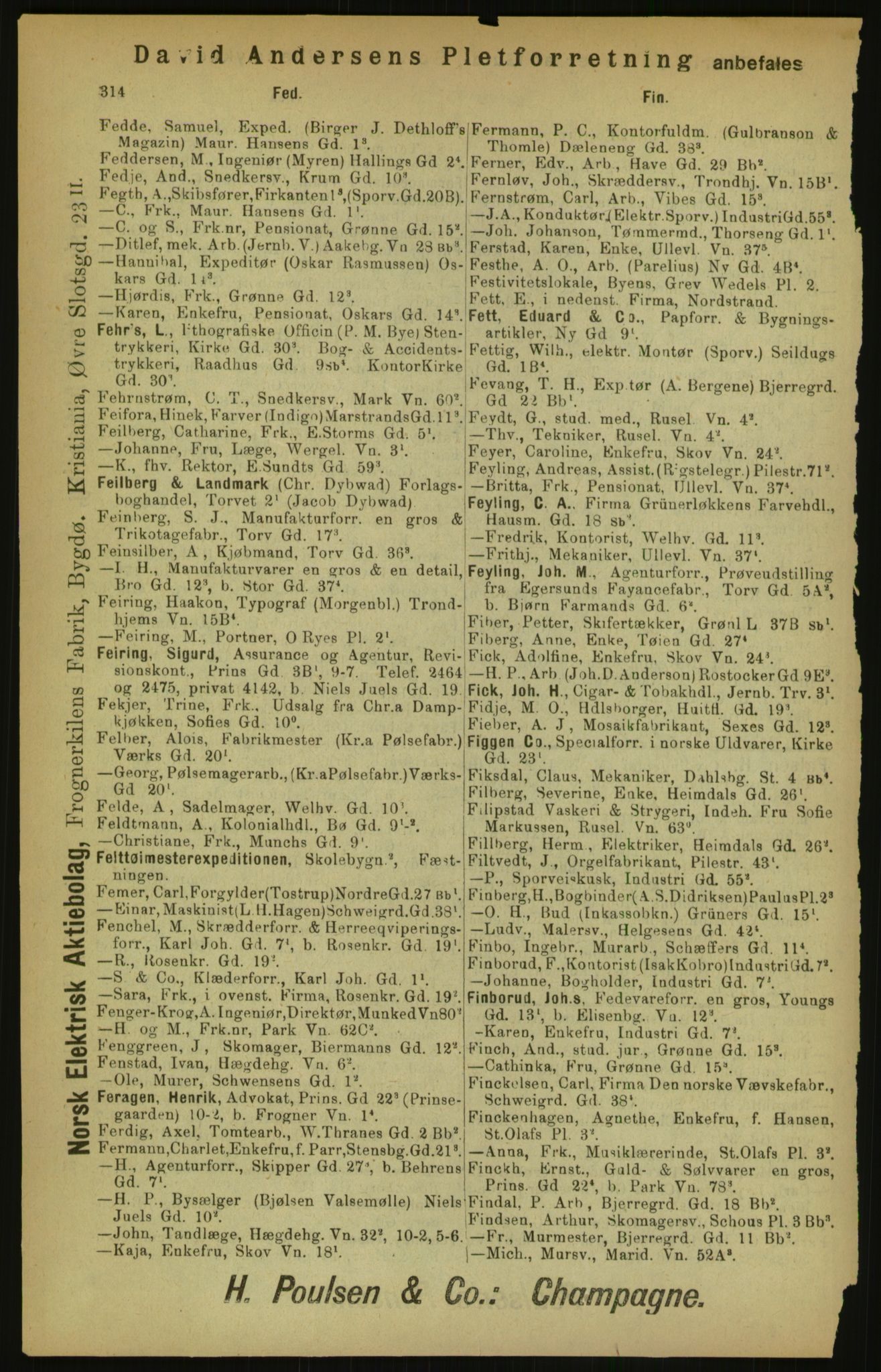 Kristiania/Oslo adressebok, PUBL/-, 1900, p. 314