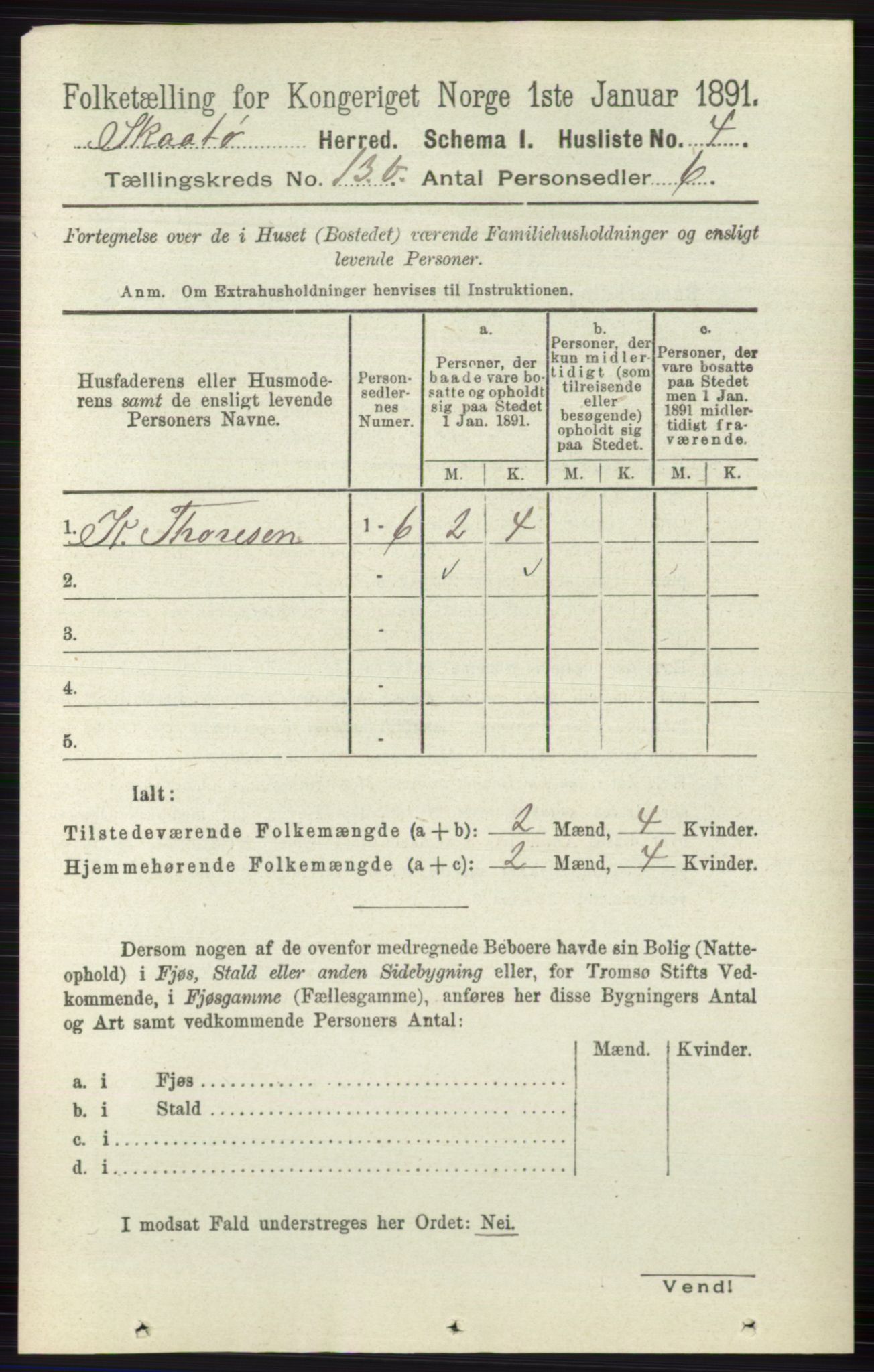 RA, 1891 census for 0815 Skåtøy, 1891, p. 4817