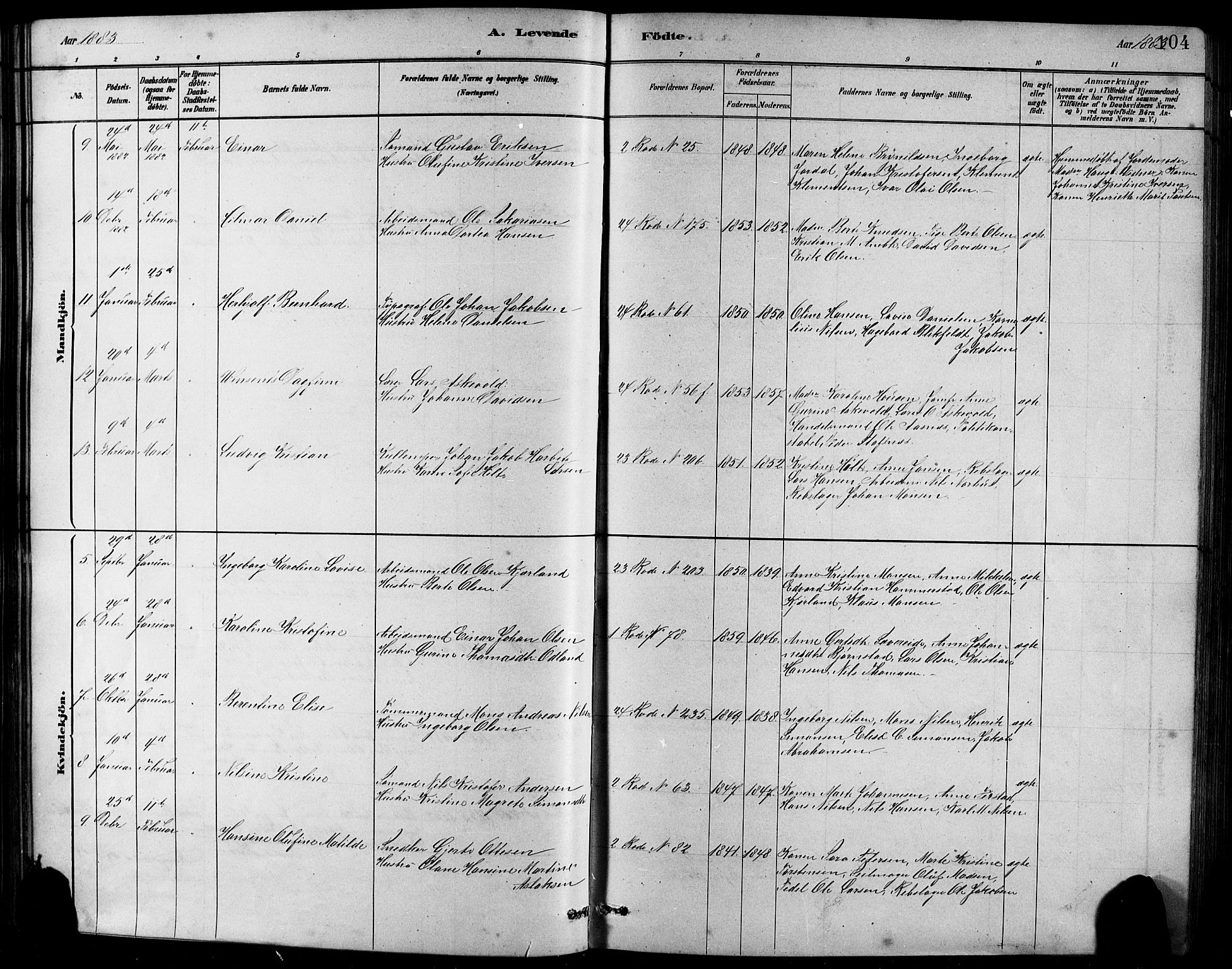 Sandviken Sokneprestembete, AV/SAB-A-77601/H/Hb/L0001: Parish register (copy) no. A 2, 1879-1892, p. 104