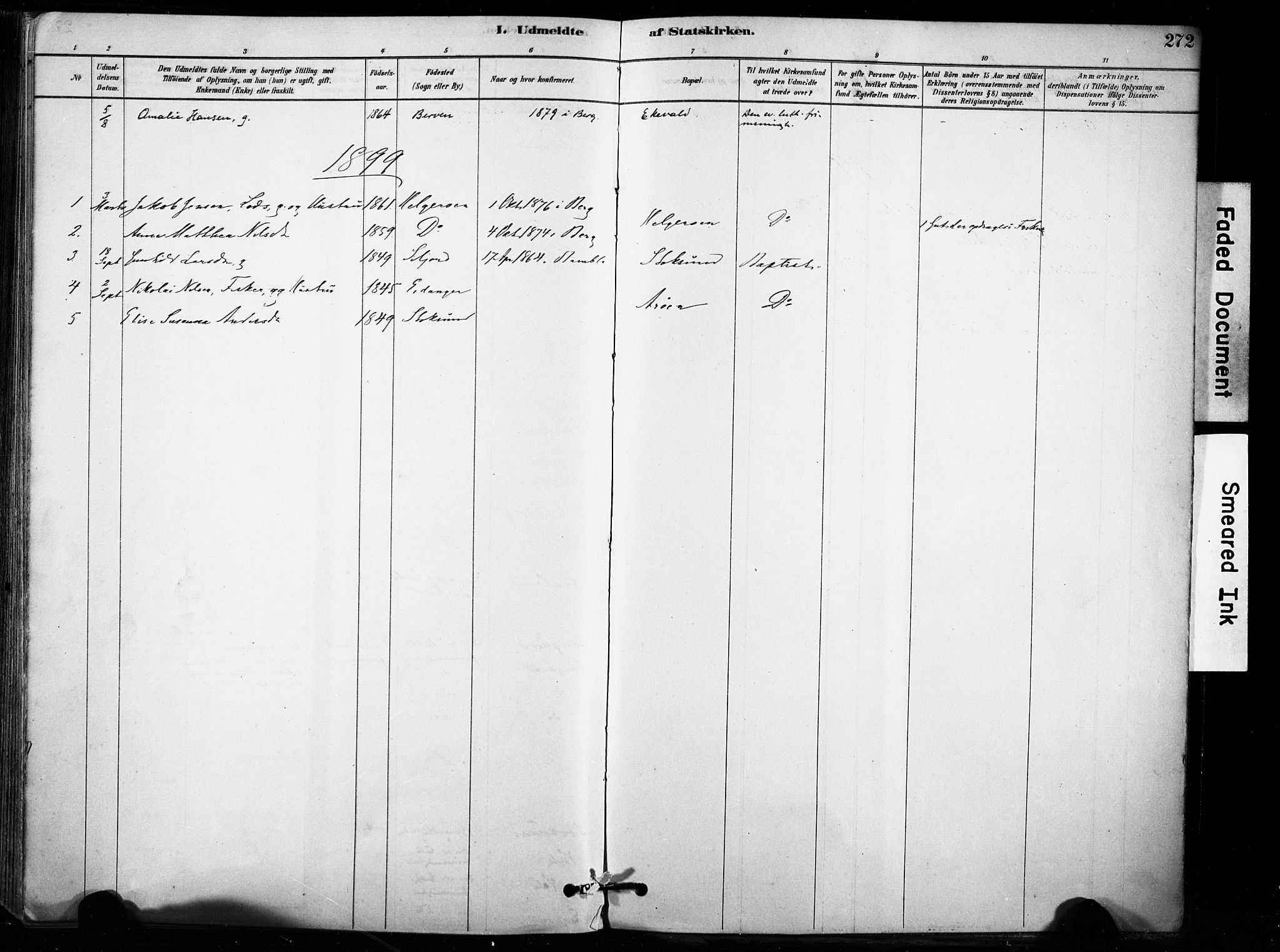 Brunlanes kirkebøker, AV/SAKO-A-342/F/Fb/L0001: Parish register (official) no. II 1, 1878-1899, p. 272