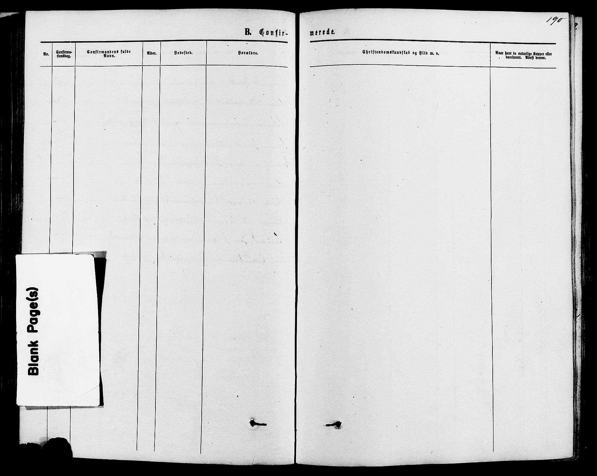 Romedal prestekontor, SAH/PREST-004/K/L0006: Parish register (official) no. 6, 1866-1886, p. 190
