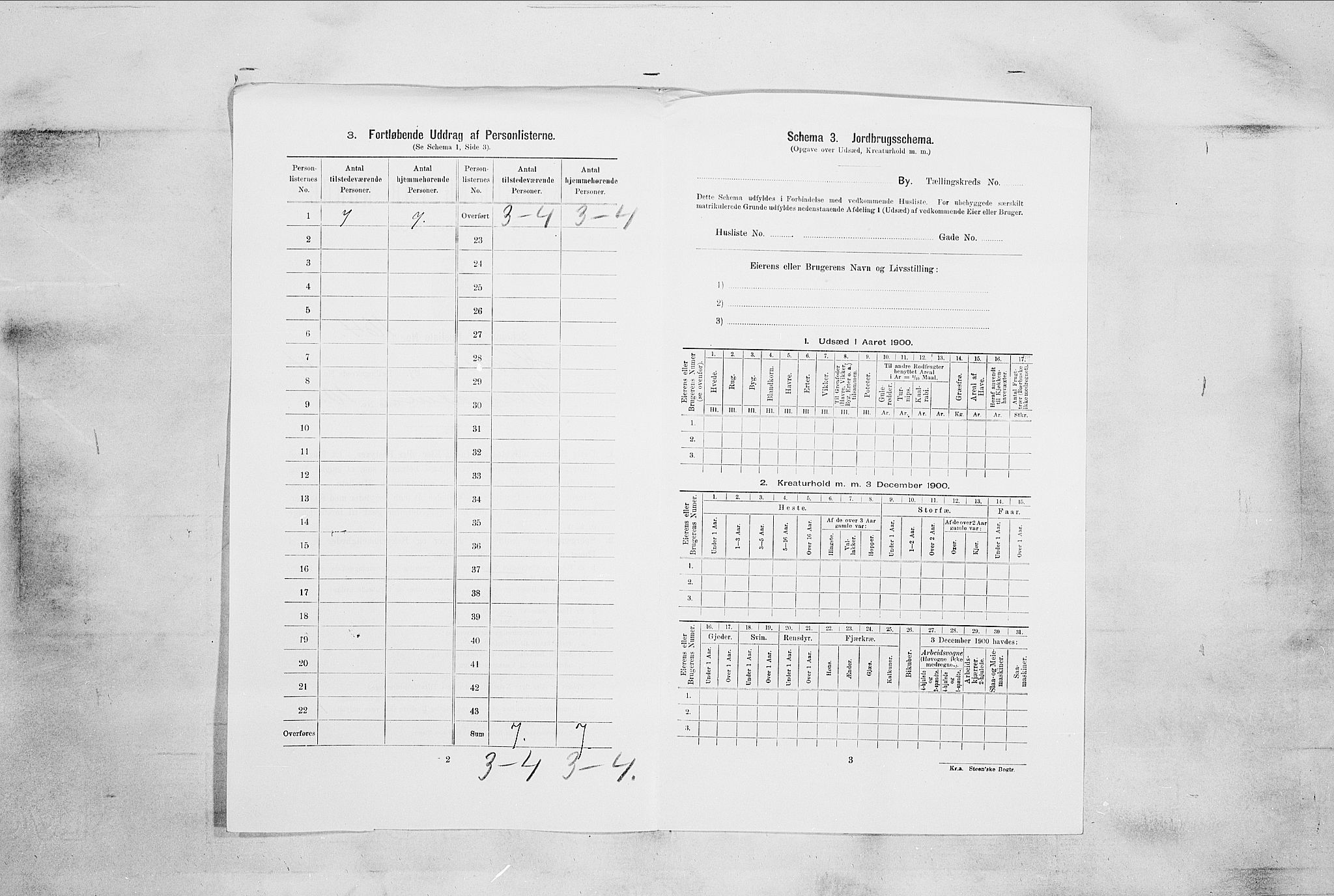 RA, 1900 census for Horten, 1900, p. 3520