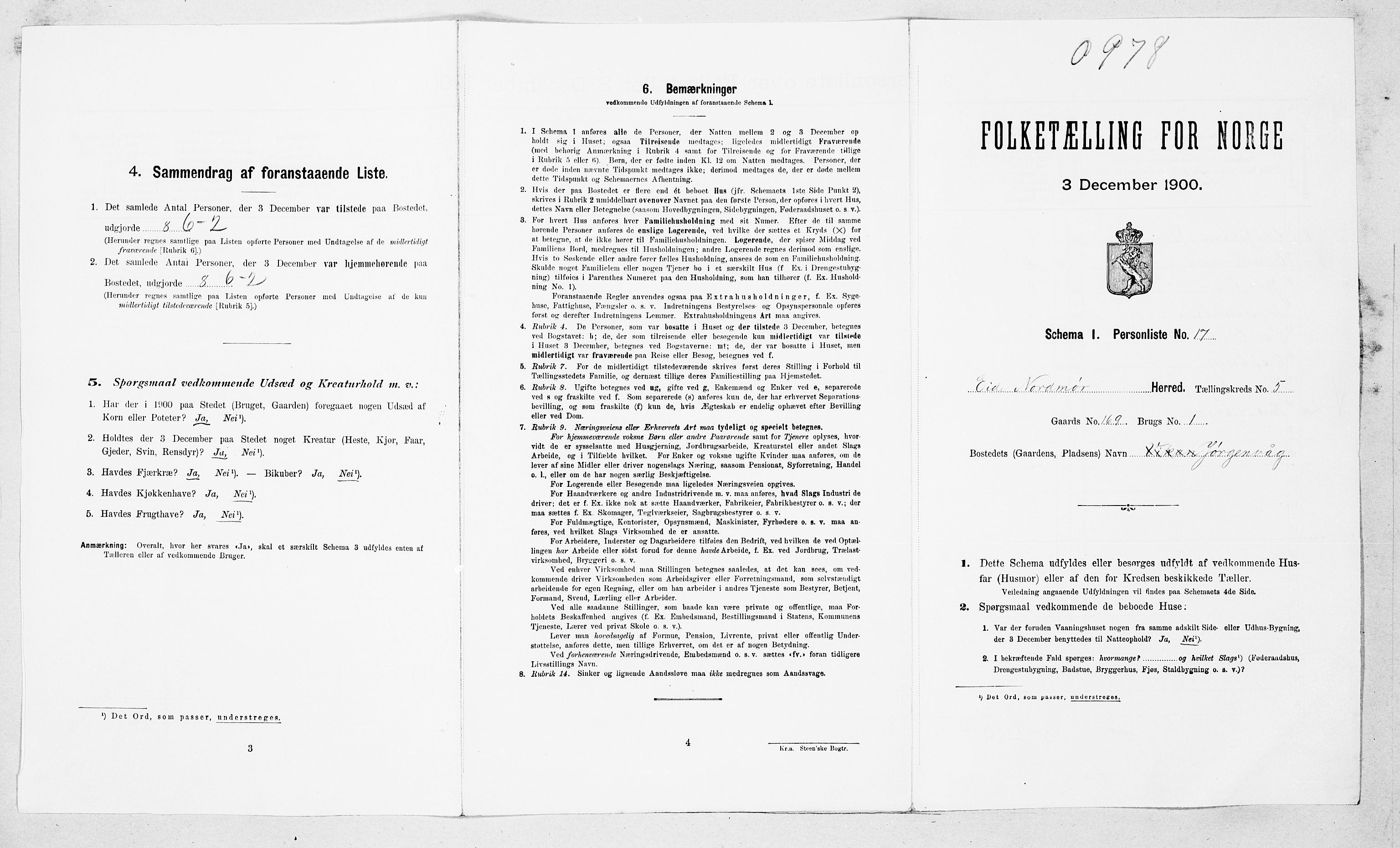 SAT, 1900 census for Eide, 1900, p. 399