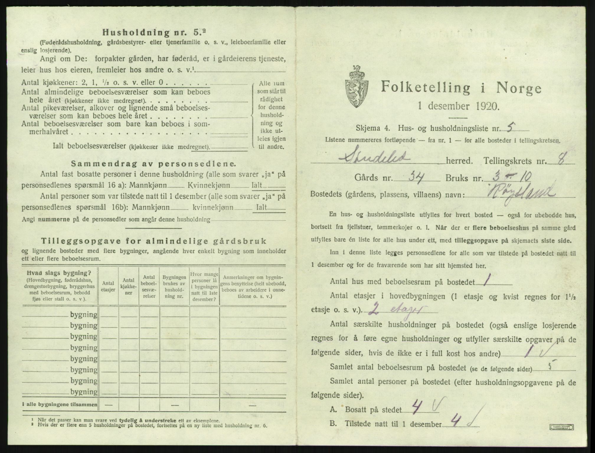 SAK, 1920 census for Søndeled, 1920, p. 711