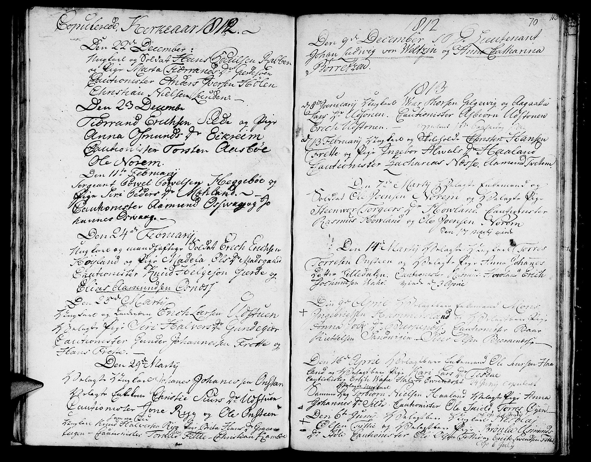 Etne sokneprestembete, SAB/A-75001/H/Haa: Parish register (official) no. A 5, 1808-1817, p. 70