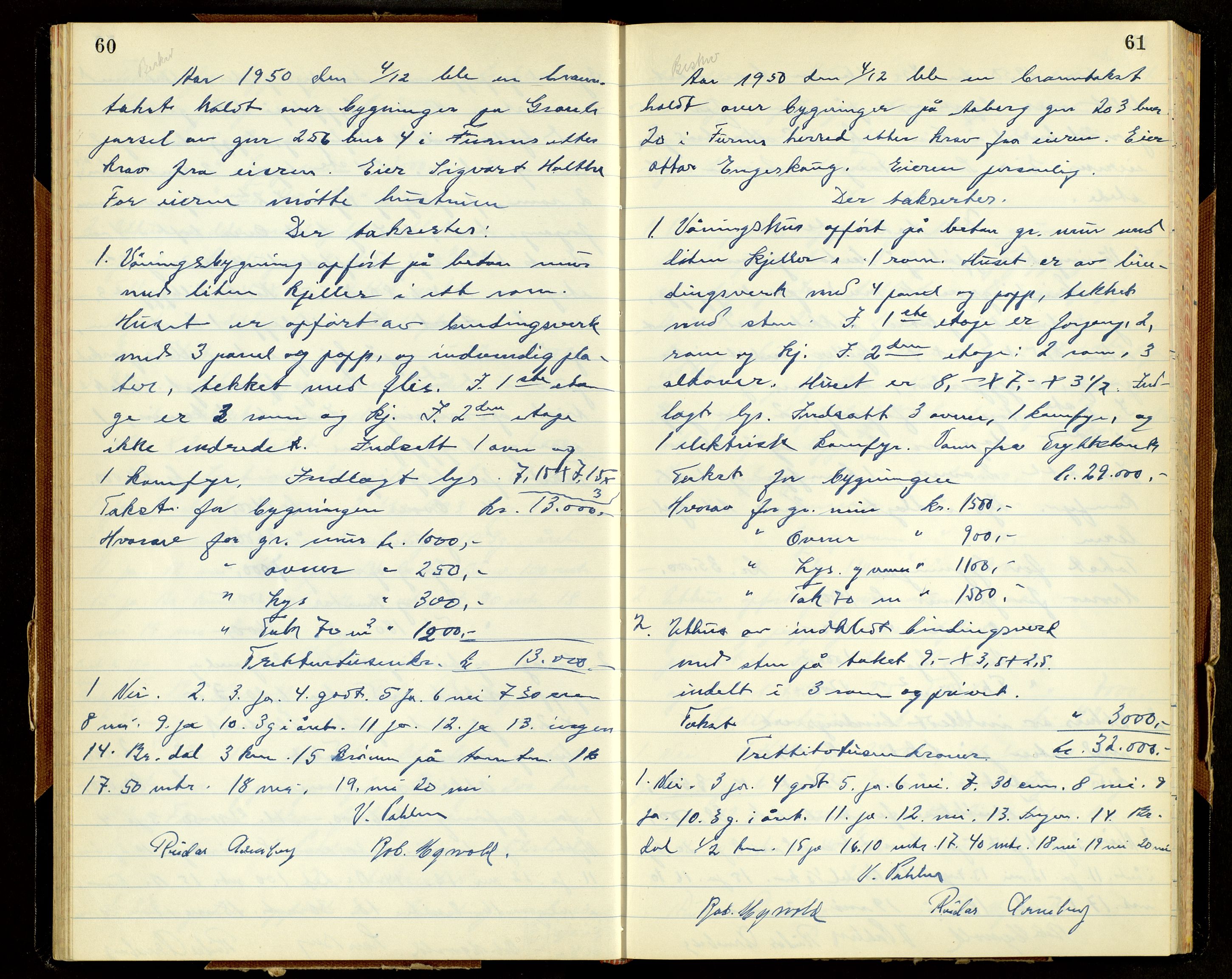 Norges Brannkasse, Furnes, AV/SAH-NBRANF-004/F/L0005: Branntakstprotokoll, 1950-1958, p. 60-61