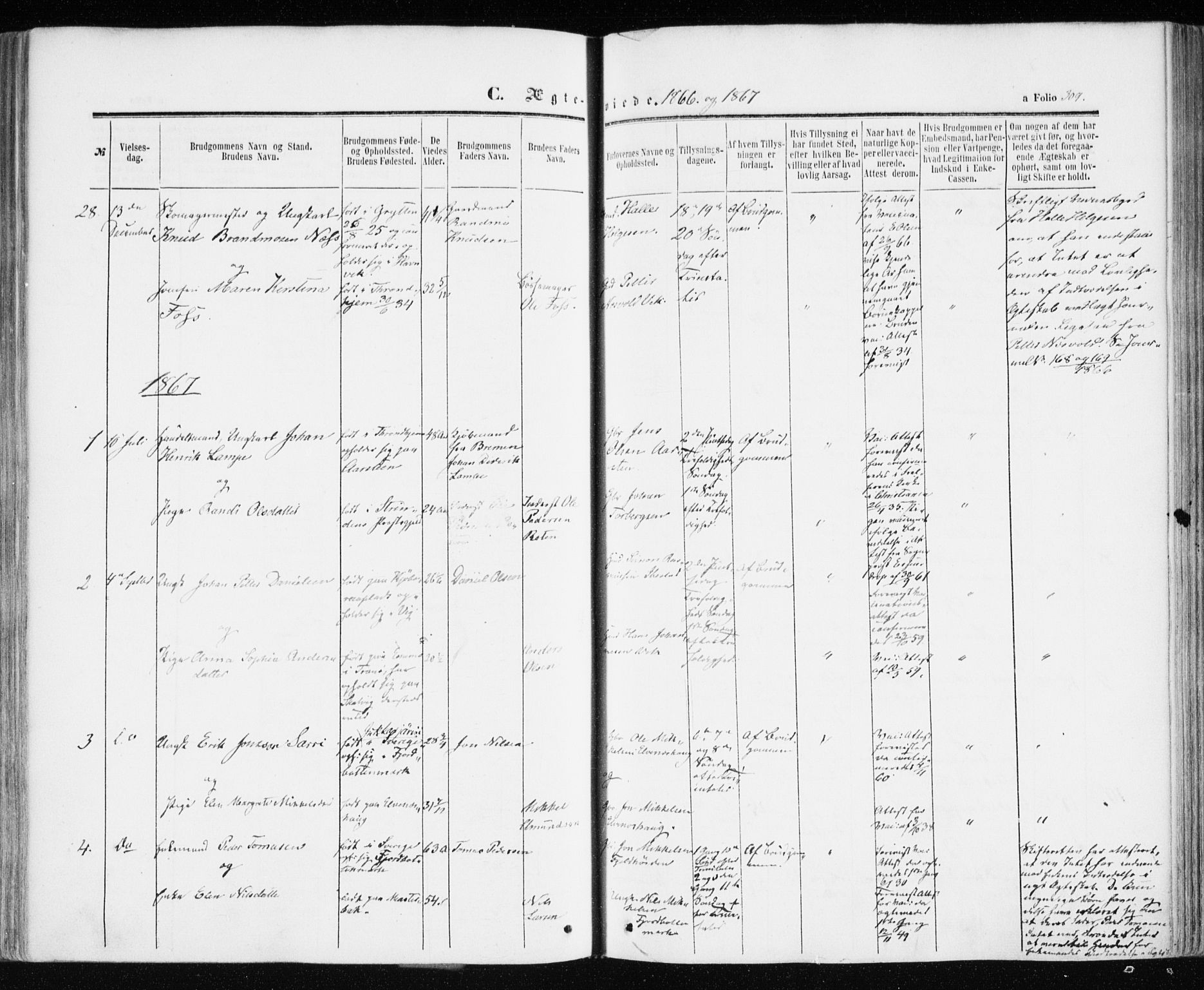 Ibestad sokneprestembete, SATØ/S-0077/H/Ha/Haa/L0009kirke: Parish register (official) no. 9, 1859-1868, p. 309