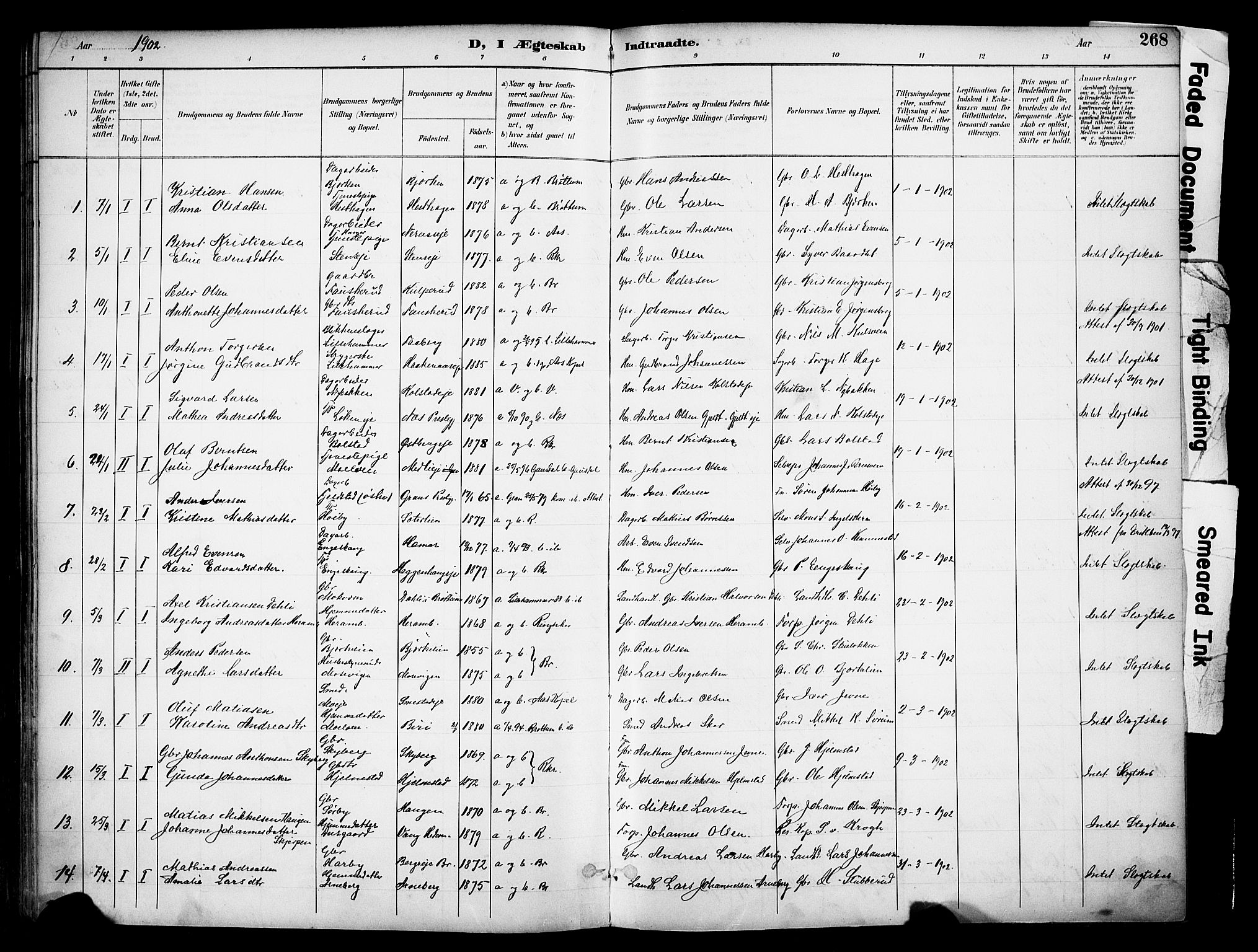 Ringsaker prestekontor, AV/SAH-PREST-014/K/Ka/L0017: Parish register (official) no. 17, 1891-1902, p. 268