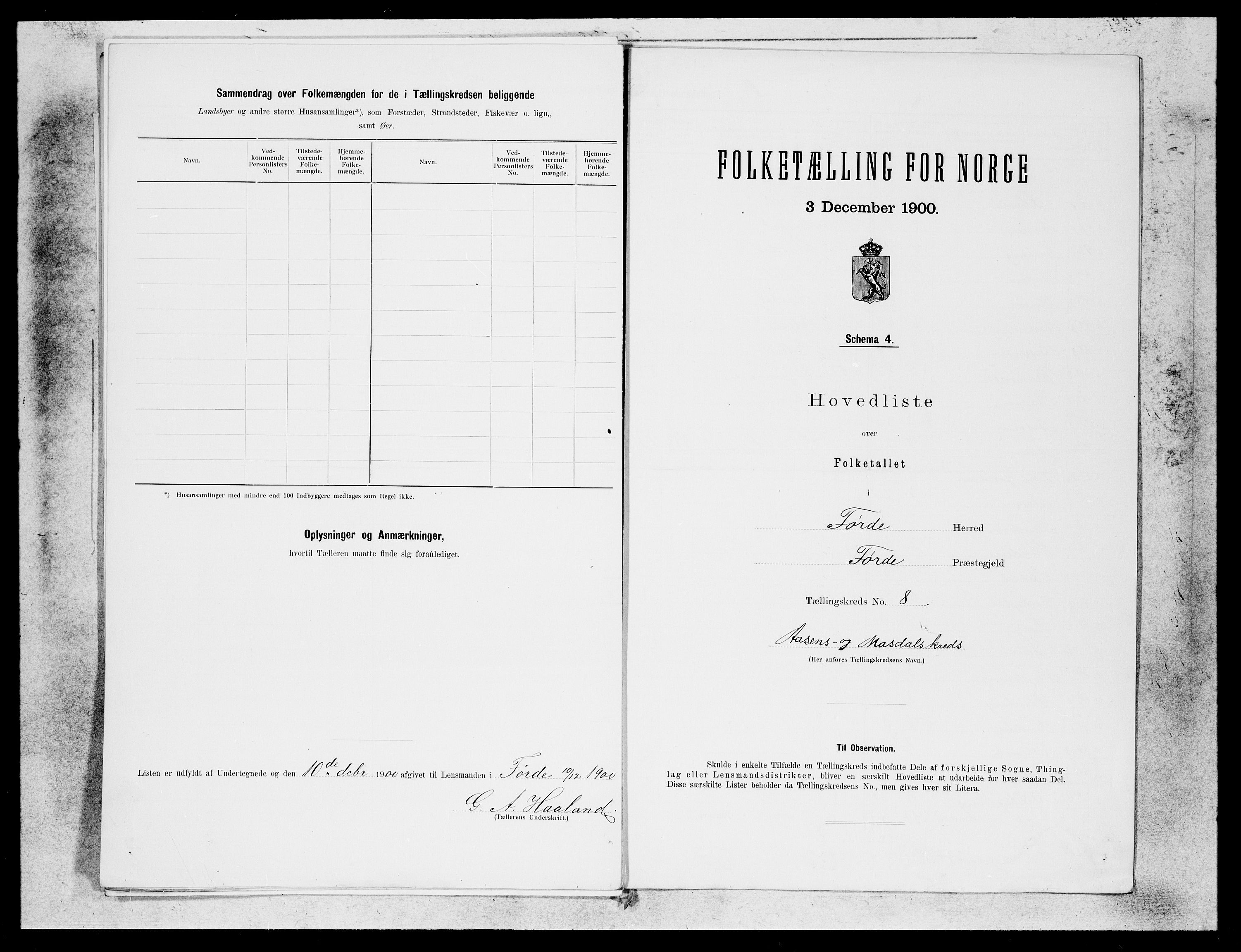 SAB, 1900 census for Førde, 1900, p. 17