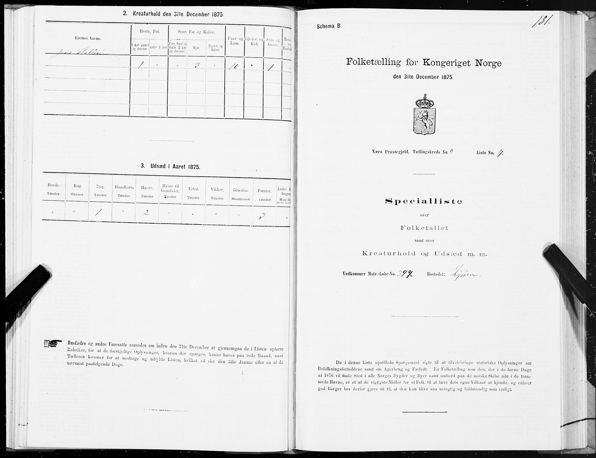 SAT, 1875 census for 1751P Nærøy, 1875, p. 4131