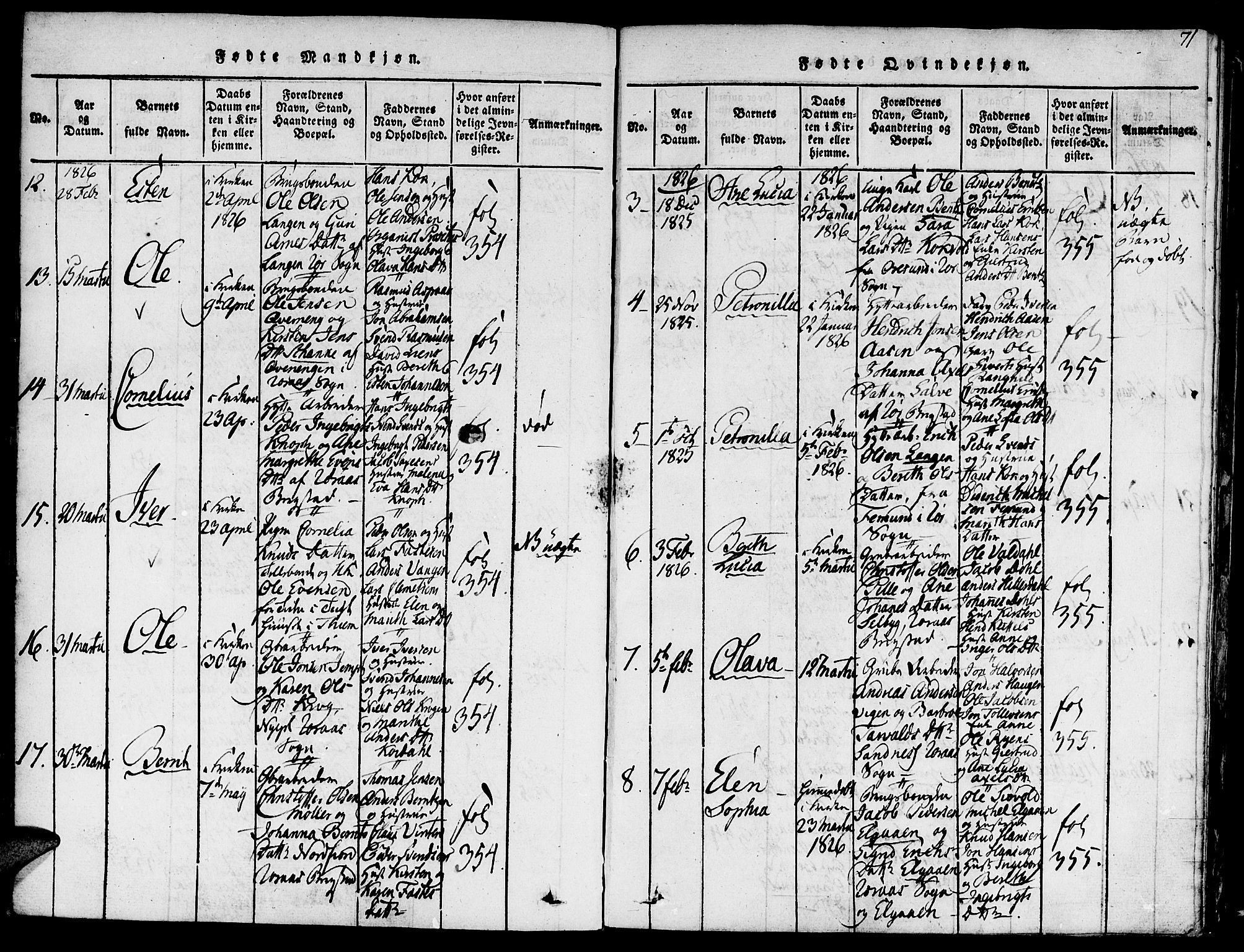 Ministerialprotokoller, klokkerbøker og fødselsregistre - Sør-Trøndelag, SAT/A-1456/681/L0929: Parish register (official) no. 681A07, 1817-1828, p. 71