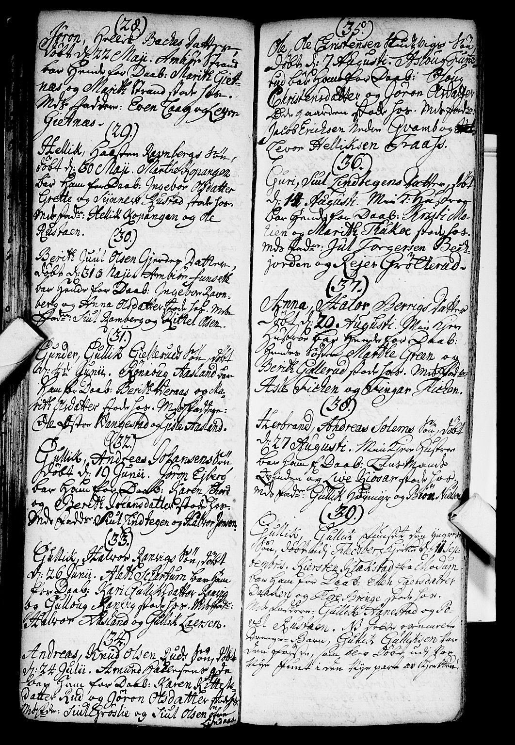 Flesberg kirkebøker, AV/SAKO-A-18/F/Fa/L0002: Parish register (official) no. I 2, 1726-1747