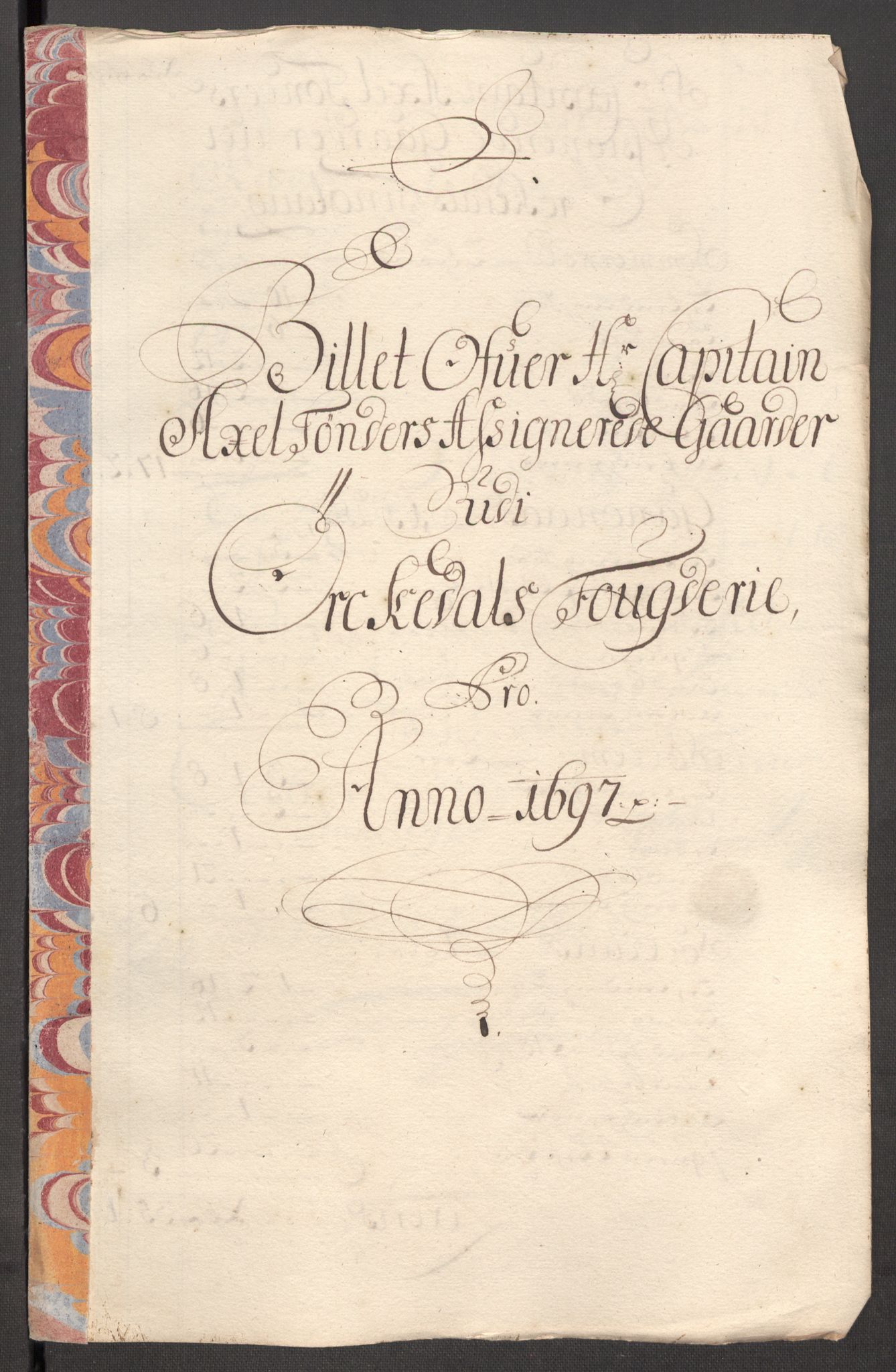 Rentekammeret inntil 1814, Reviderte regnskaper, Fogderegnskap, RA/EA-4092/R60/L3947: Fogderegnskap Orkdal og Gauldal, 1697, p. 208