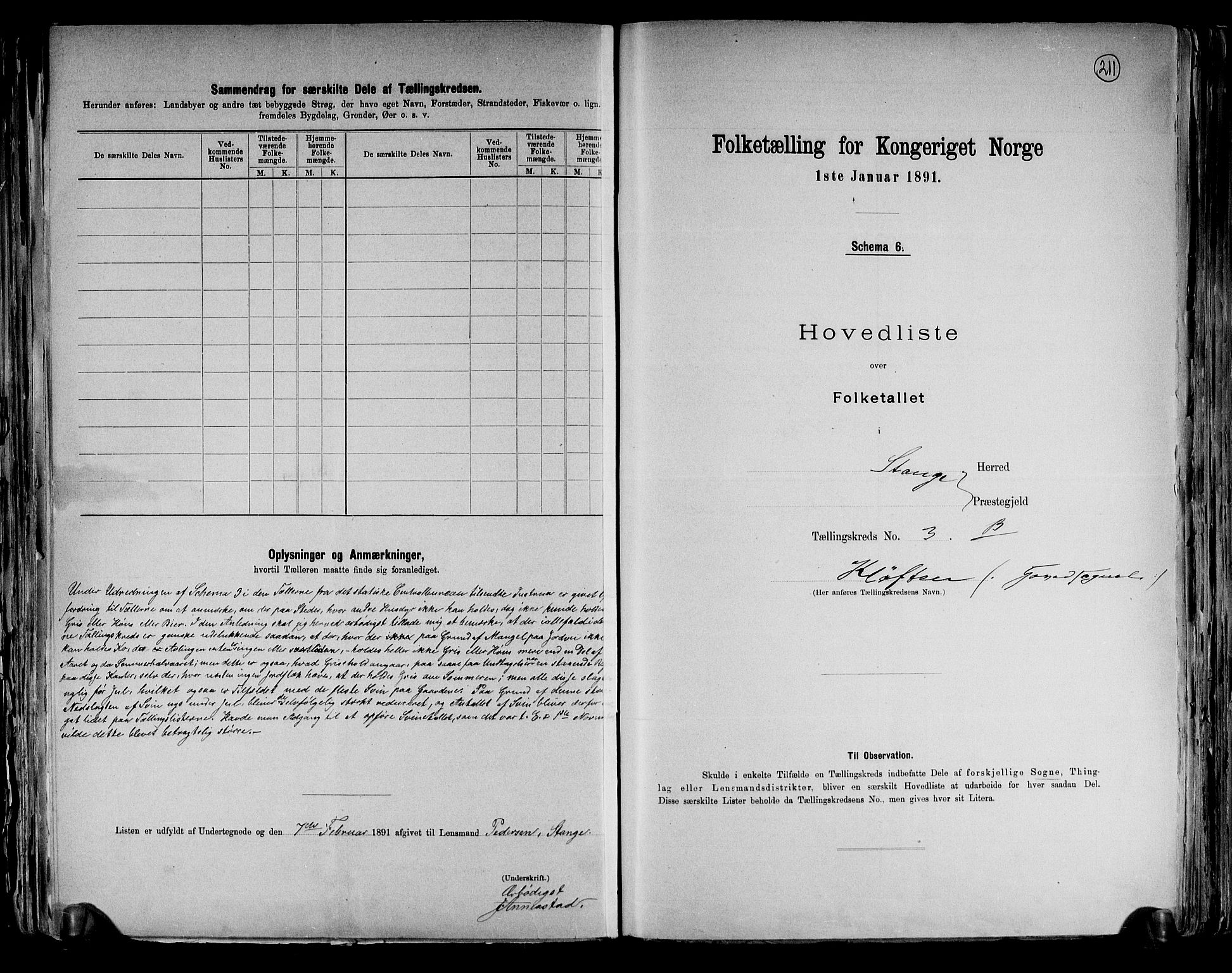 RA, 1891 census for 0417 Stange, 1891, p. 12