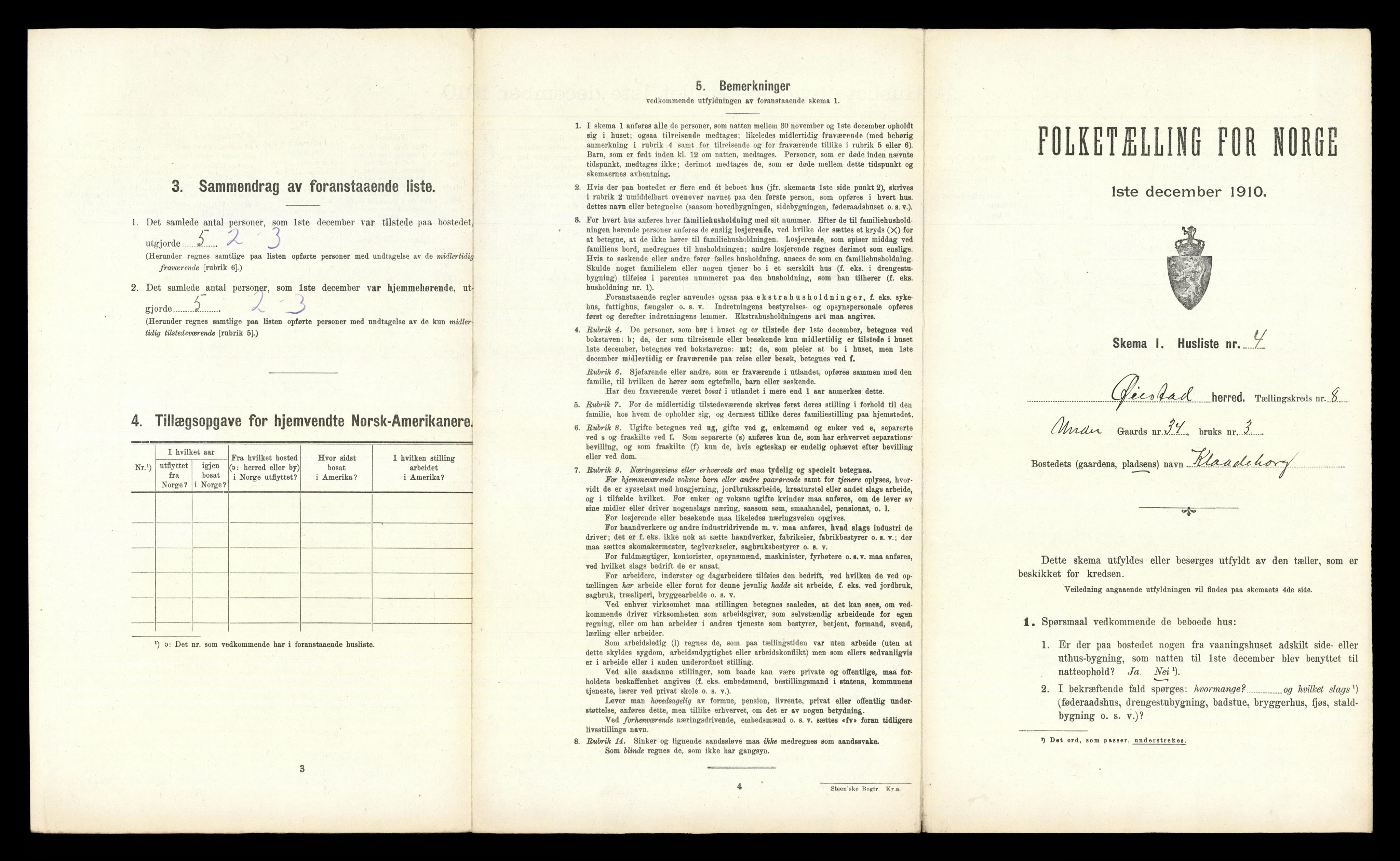 RA, 1910 census for Øyestad, 1910, p. 1192