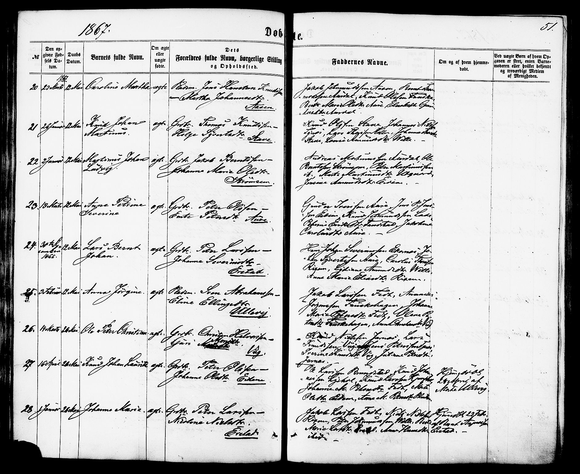 Ministerialprotokoller, klokkerbøker og fødselsregistre - Møre og Romsdal, AV/SAT-A-1454/522/L0314: Parish register (official) no. 522A09, 1863-1877, p. 51