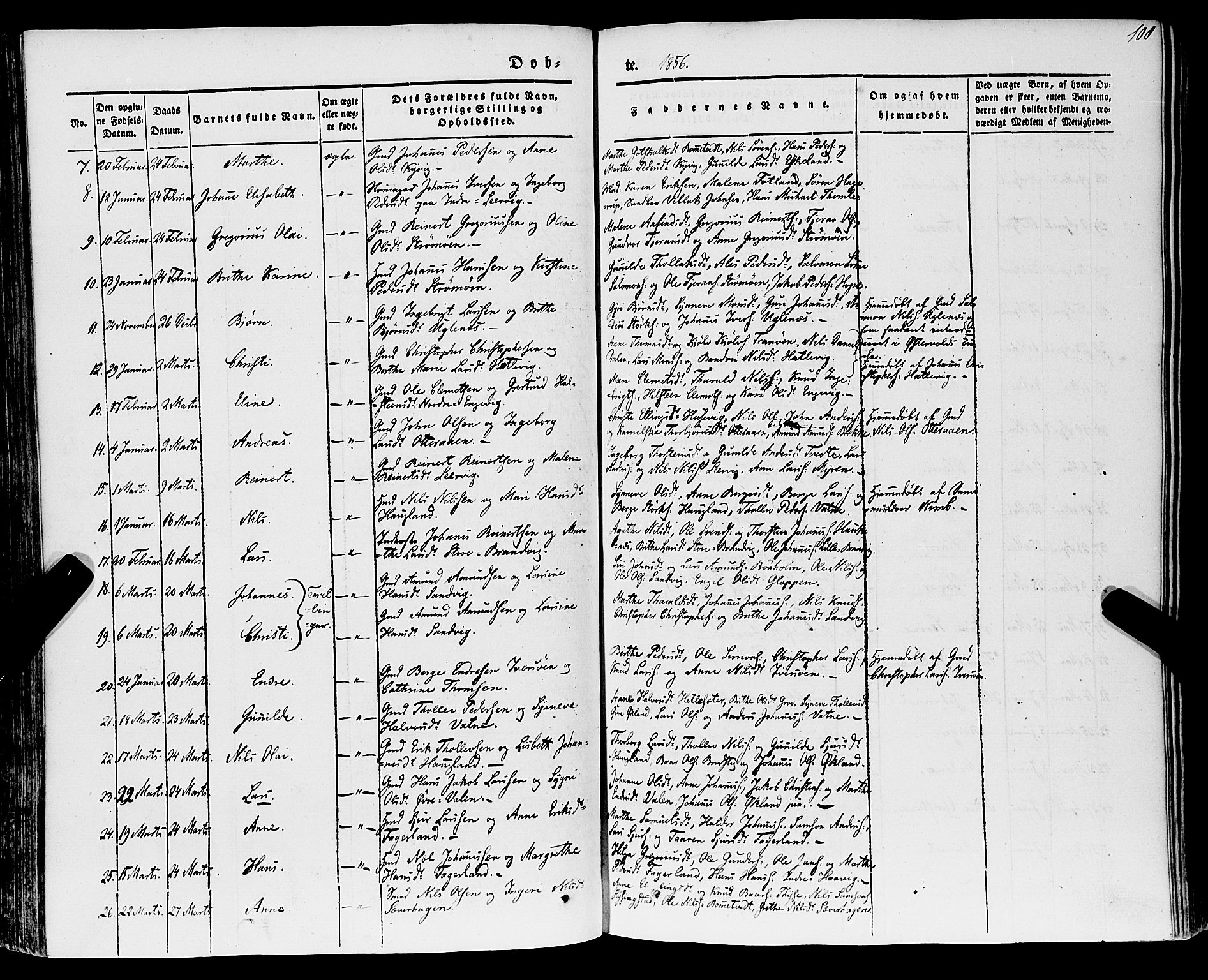 Stord sokneprestembete, SAB/A-78201/H/Haa: Parish register (official) no. A 7, 1841-1861, p. 108