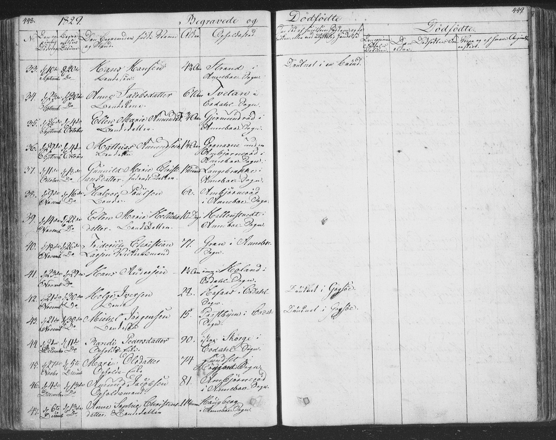 Andebu kirkebøker, AV/SAKO-A-336/F/Fa/L0004: Parish register (official) no. 4, 1829-1856, p. 448-449