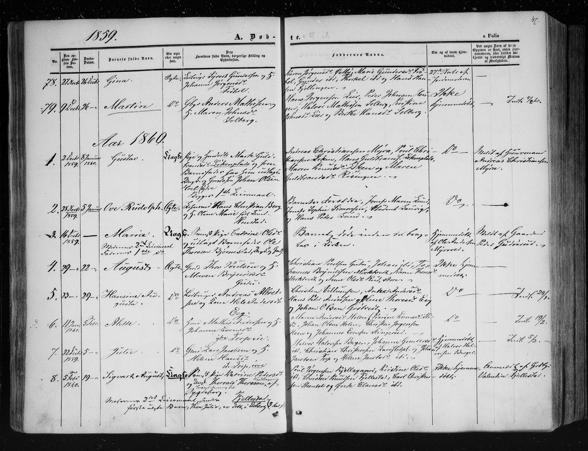 Askim prestekontor Kirkebøker, SAO/A-10900/F/Fa/L0005: Parish register (official) no. 5, 1847-1879, p. 47